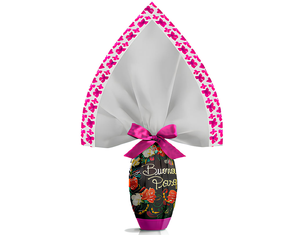 INCARTO PPL 070X070 TRASPARENTE FIOCCO FUCSIA | Incarto PPL per uova di Pasqua al cioccolato DAGERAF