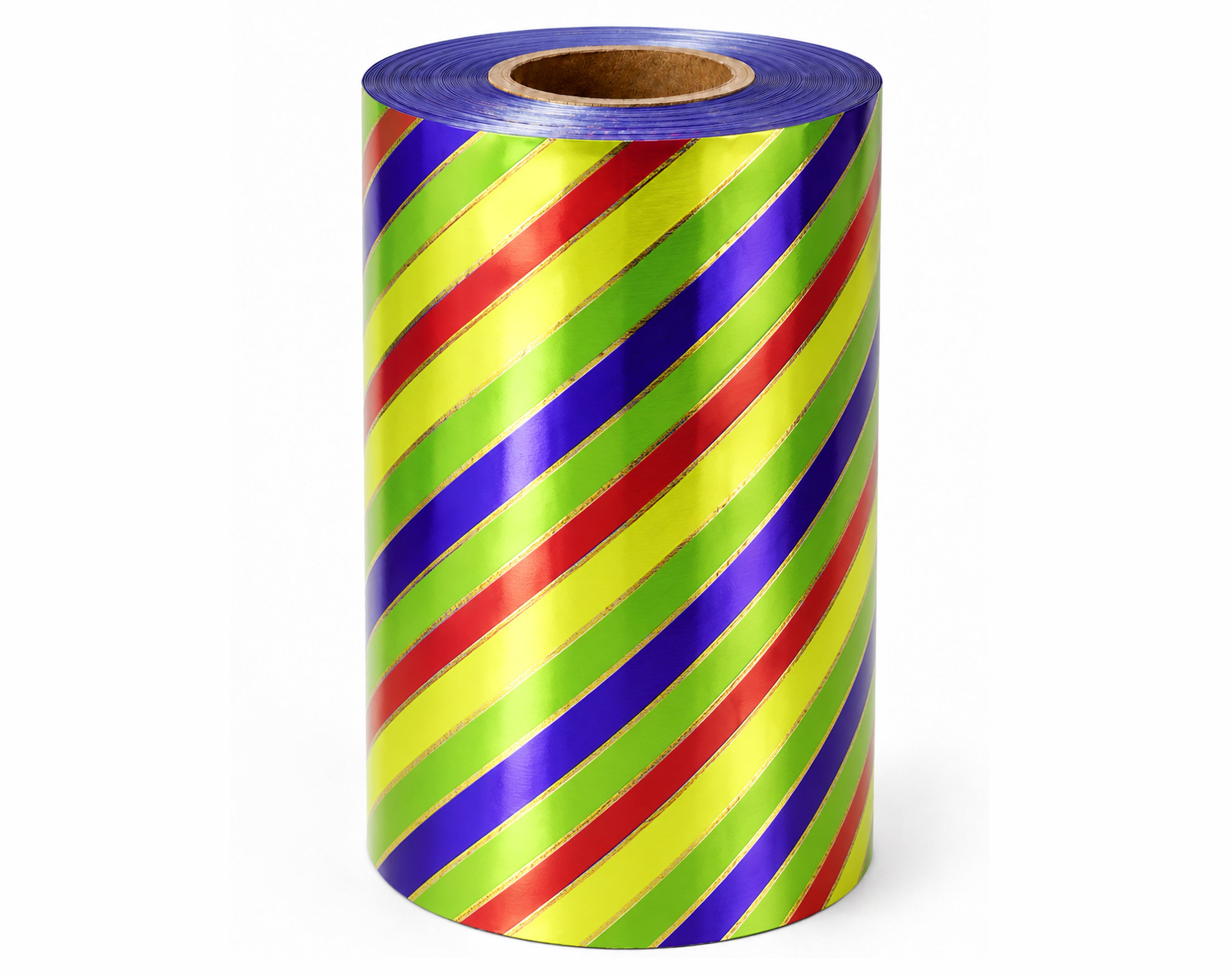 INCARTO IN BOBINA PER UOVA DI PASQUA PPL ALTEZZA 35 METALLIZZATO A RIGHE MULTICOLOR