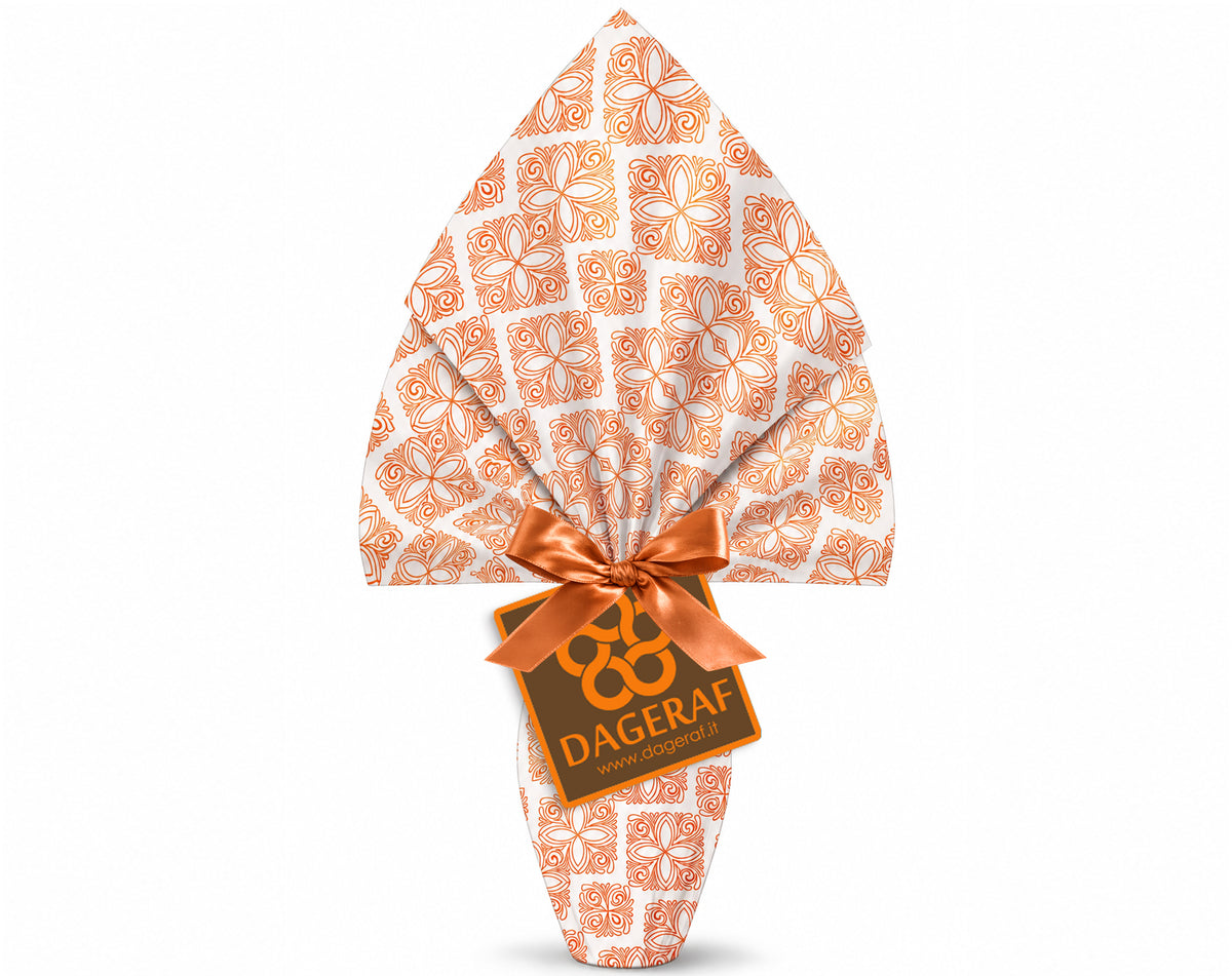 INCARTO PER UOVA DI PASQUA PPL 100X100 PERLATO ARABESQUE ARANCIO