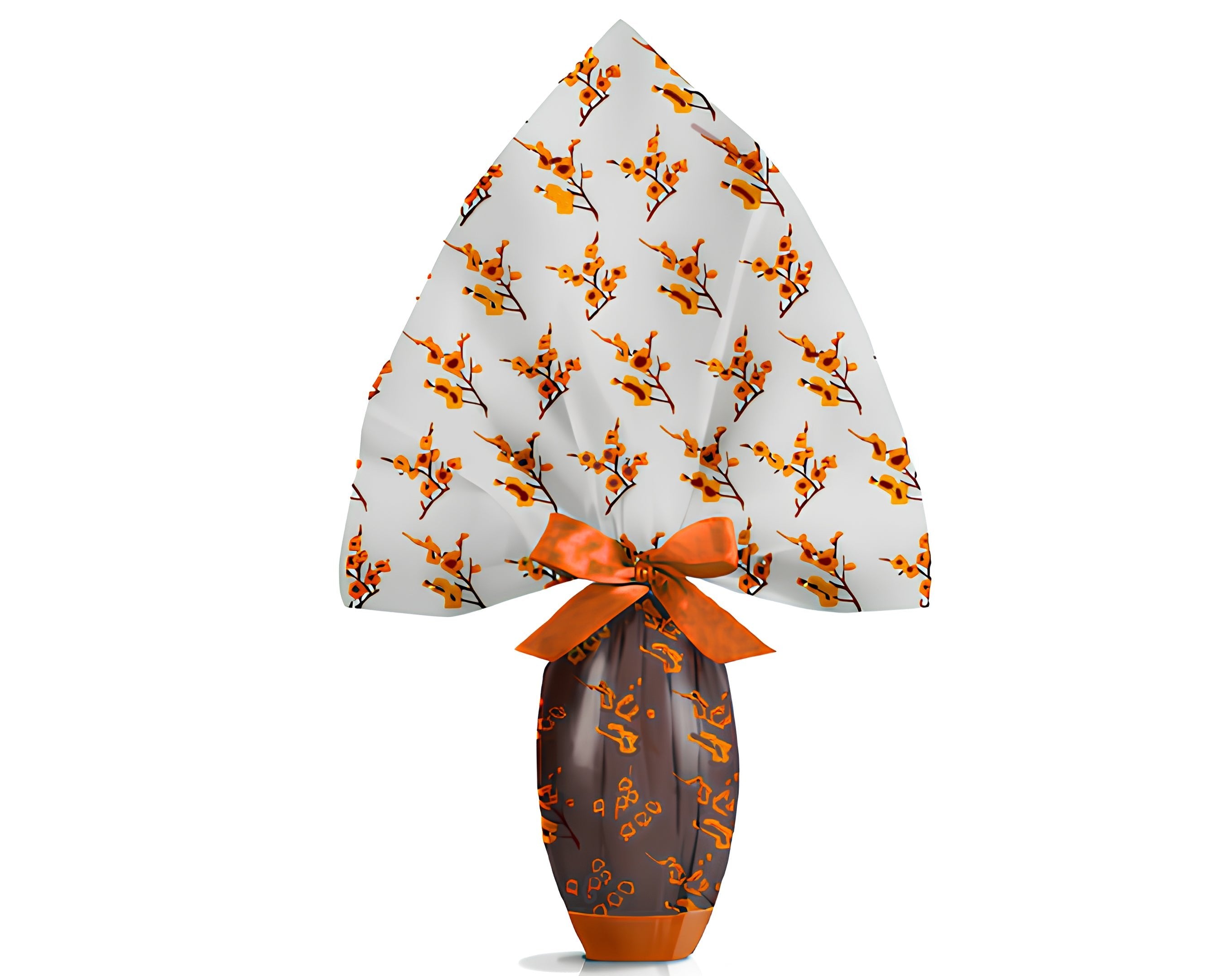 INCARTO PPL 070X070 TRASPARENTE PESCO ARANCIO | Incarto PPL per uova di Pasqua al cioccolato DAGERAF