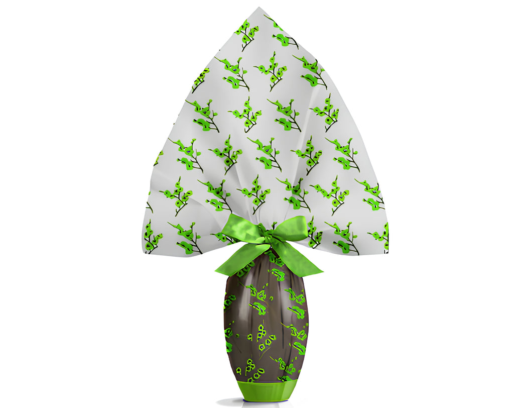 INCARTO PPL 070X070 TRASPARENTE PESCO VERDE | Incarto PPL per uova di Pasqua al cioccolato DAGERAF