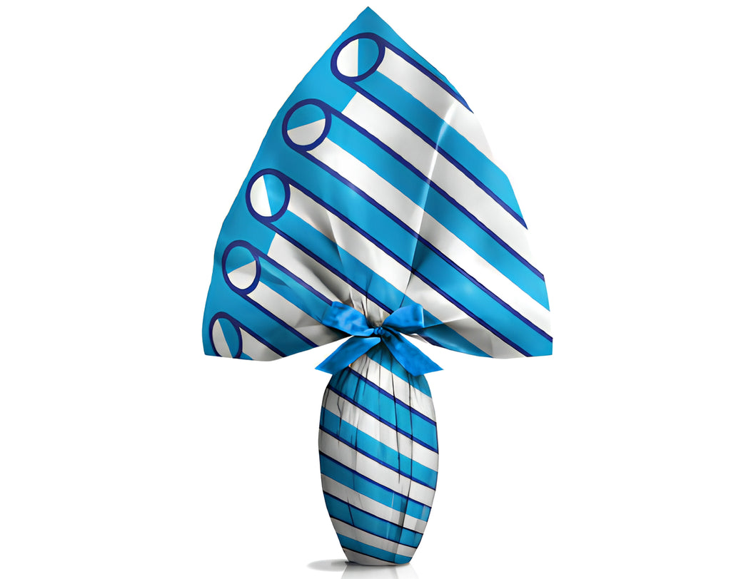 INCARTO PPL 090X090 TIFOSO BIANCO AZZURRO CERCHIO | Incarto PPL per uova di Pasqua al cioccolato DAGERAF