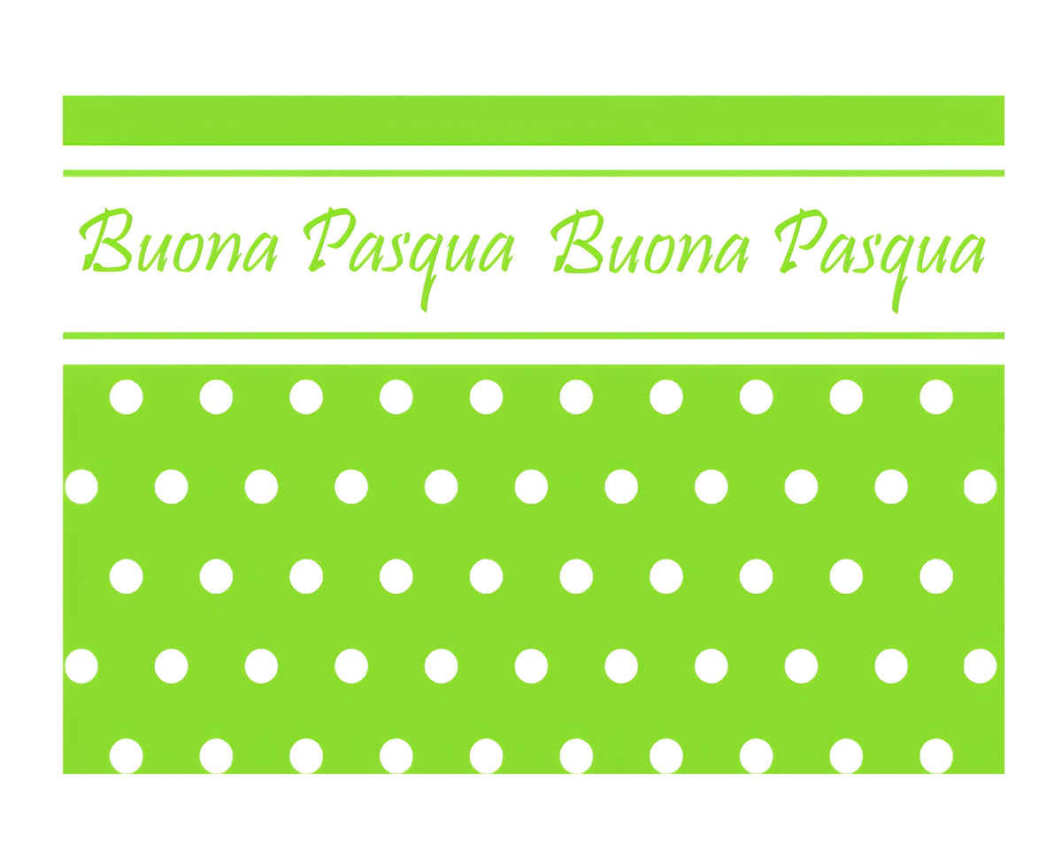 INCARTO PER UOVA DI PASQUA PPL 100X100 PERLATO POIS VERDE BUONA PASQUA