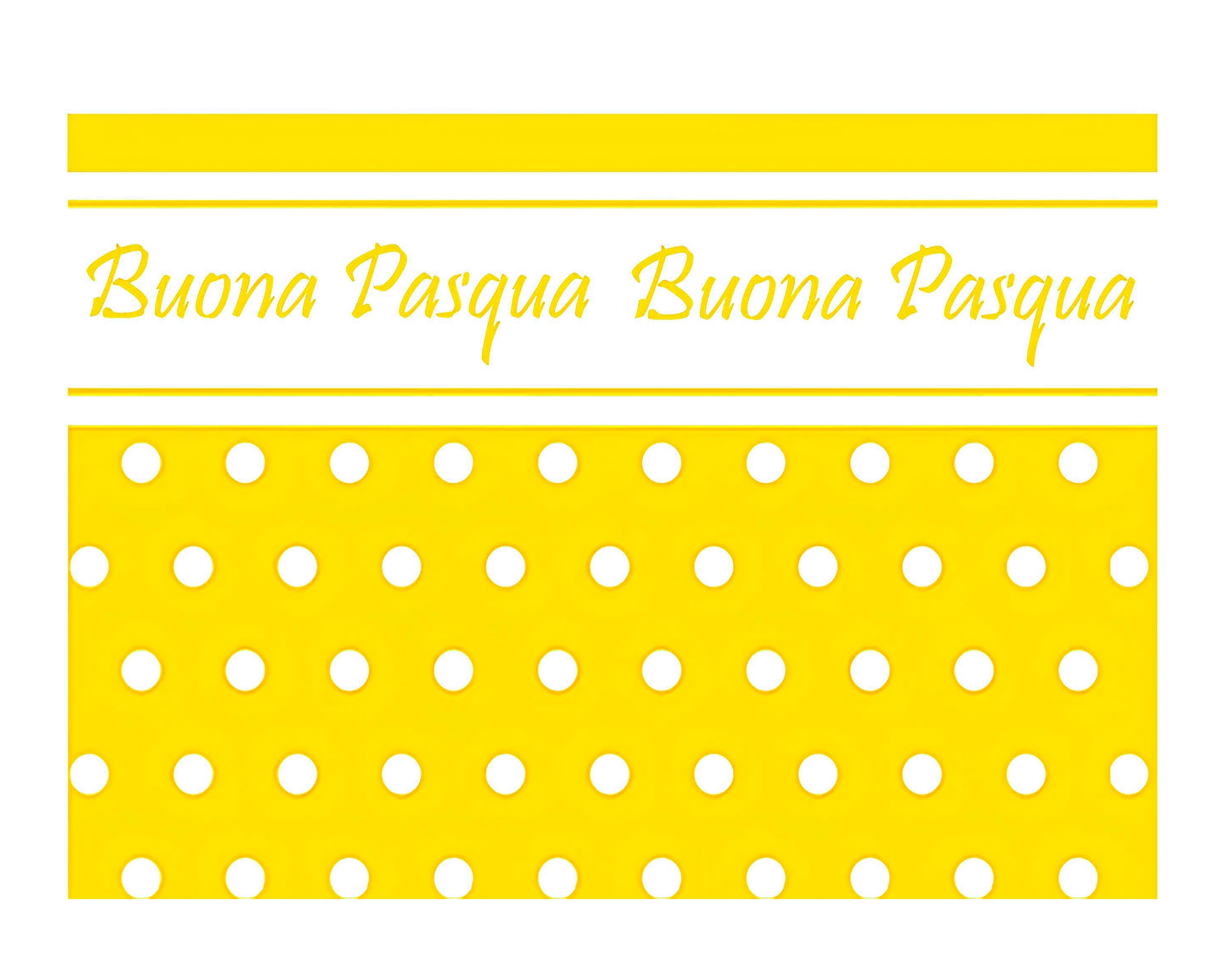 INCARTO PPL 100X100 PERLATO POIS GIALLO BUONA PASQUA