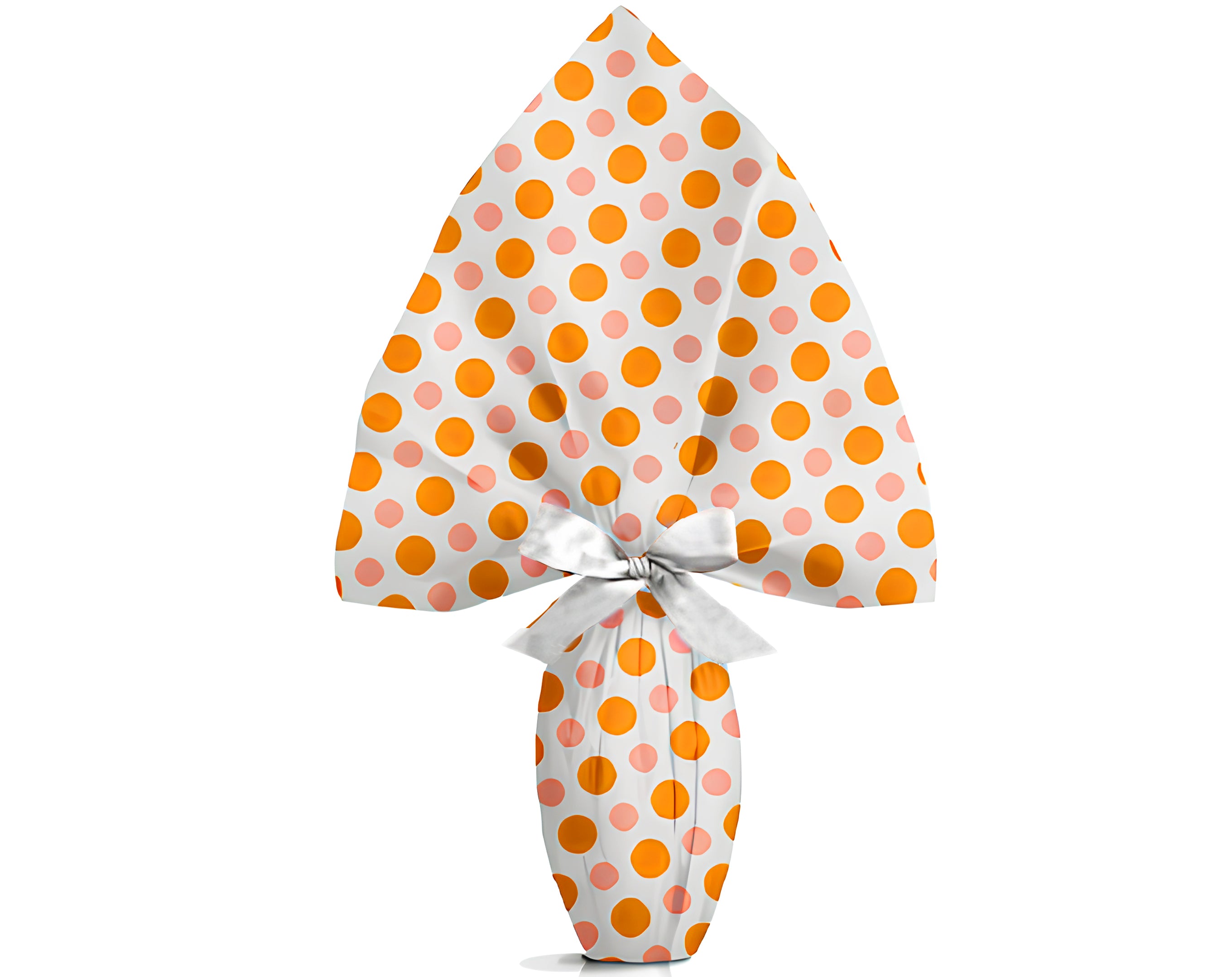 INCARTO PER UOVA DI PASQUA PPL 100X100 PERLATO POIS ARANCIO