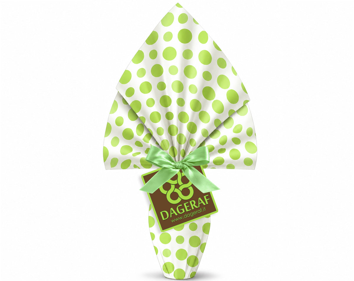 INCARTO PER UOVA DI PASQUA PPL 090X090 PERLATO POIS VERDE