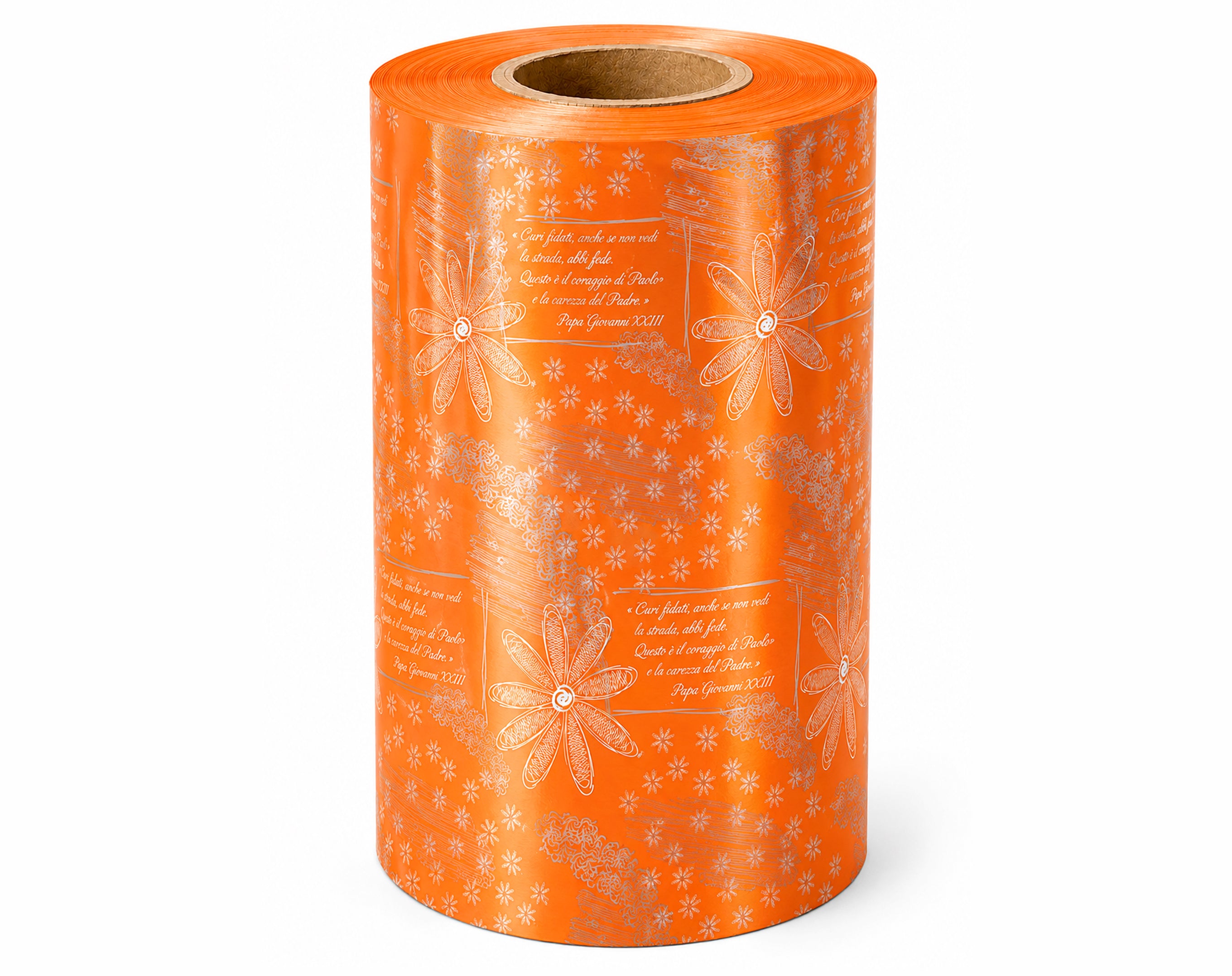 INCARTO IN BOBINA PER UOVA DI PASQUA PPL ALTEZZA 75 PERLATO FLOWER SUN ARANCIO