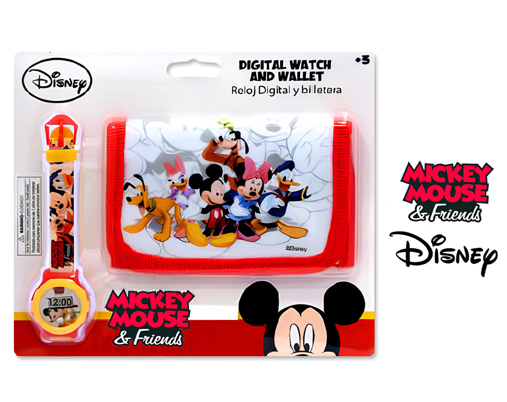 SET PORTAFOGLIO CON OROLOGIO MICKEY MOUSE | Incarto PPL per uova di Pasqua al cioccolato DAGERAF