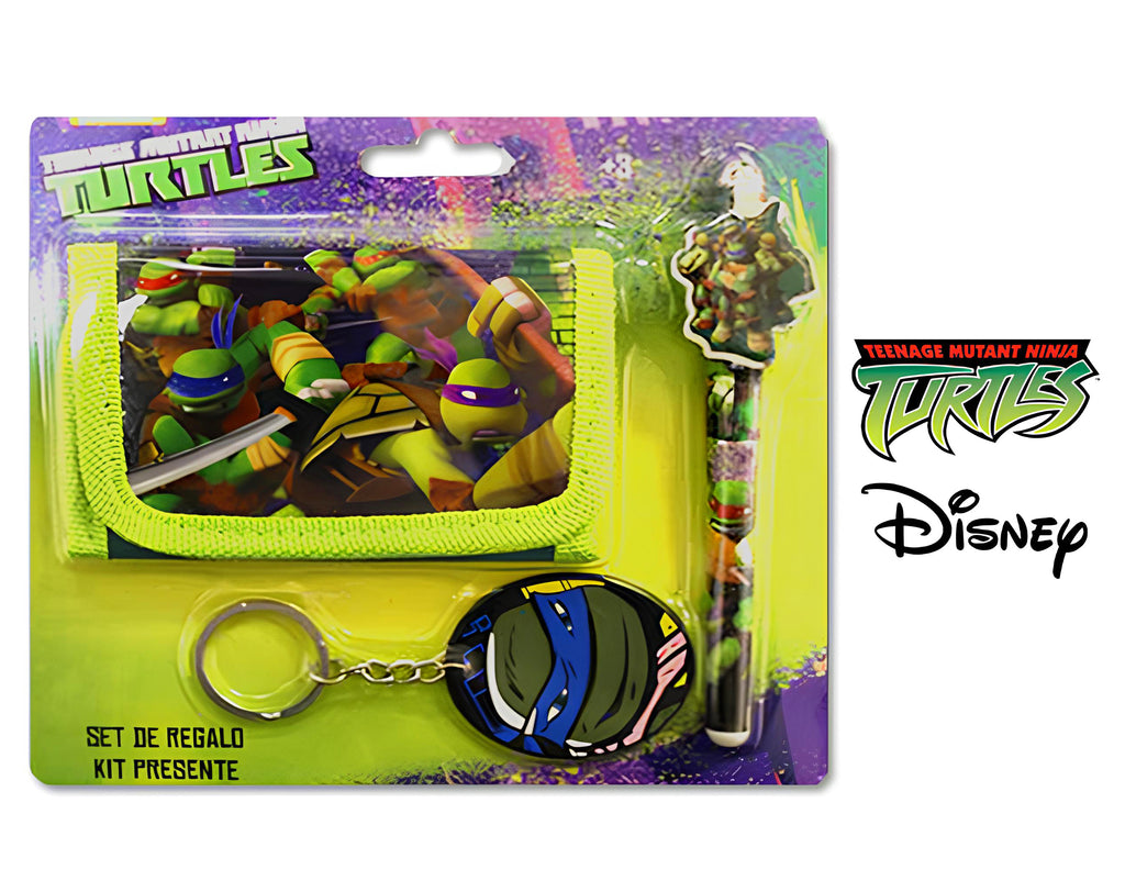 SET PORTAFOGLIO - GADGET E PENNA TURTLES | Incarto PPL per uova di Pasqua al cioccolato DAGERAF