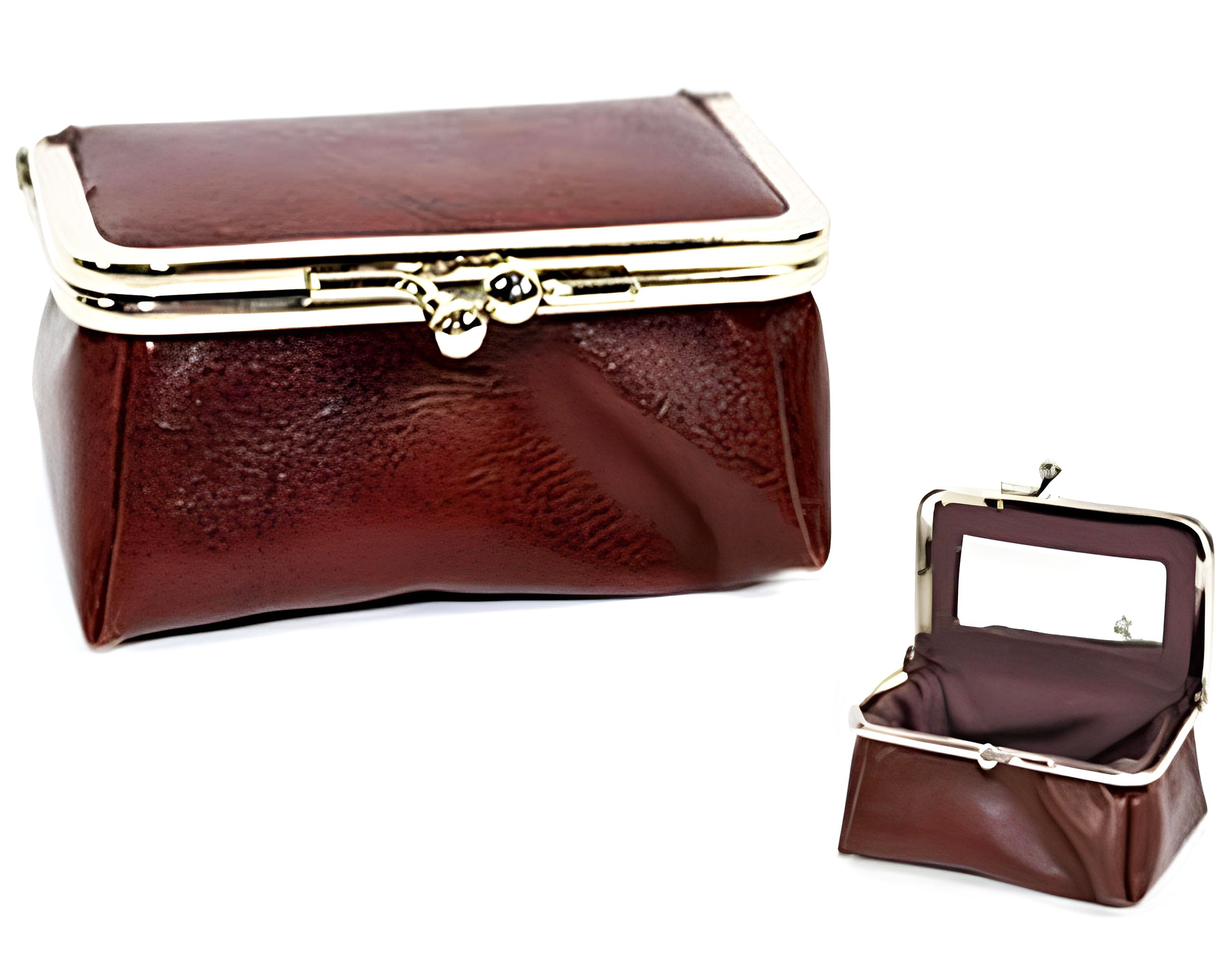 BORSELLINO VINTAGE PELLE CON SPECCHIO | Incarto PPL per uova di Pasqua al cioccolato DAGERAF