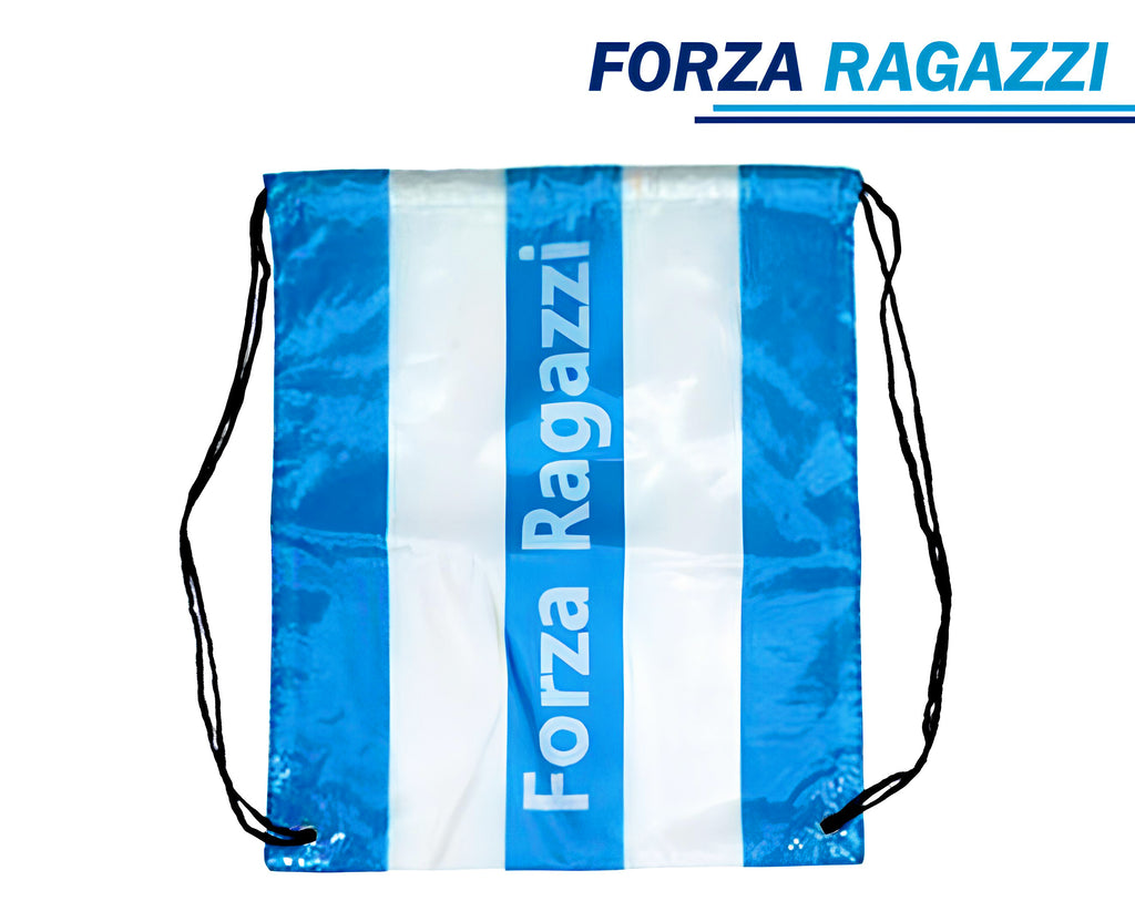 SACCA TIFOSO FORZA RAGAZZI BIANCO AZZURRO | Incarto PPL per uova di Pasqua al cioccolato DAGERAF