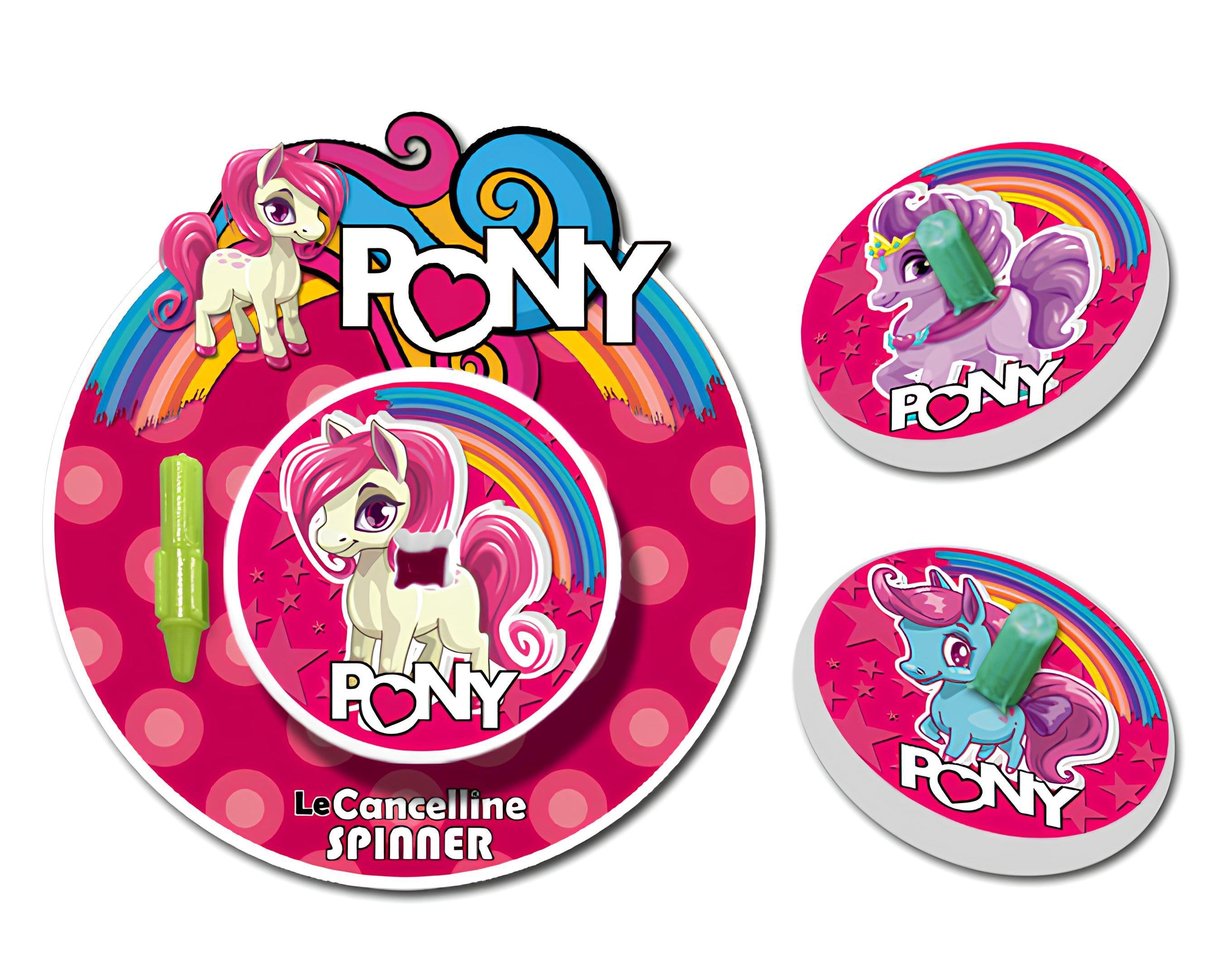 Gomma da cancellare a forma di trottola pony su blister | Sorpresa ideale per uova di pasqua bambini