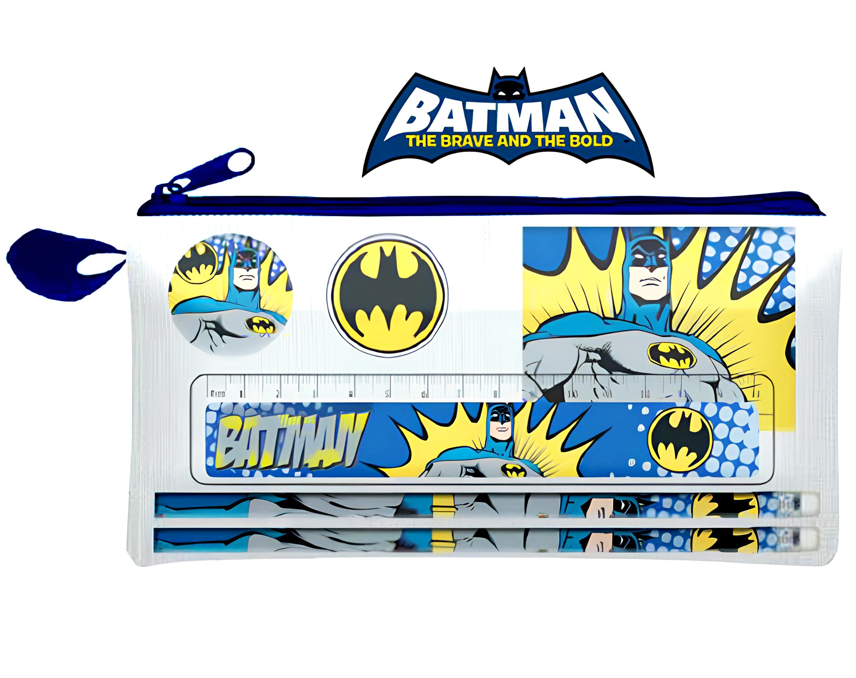 BORSELLINO 4 ACCESSORI SCUOLA BATMAN | Incarto PPL per uova di Pasqua al cioccolato DAGERAF