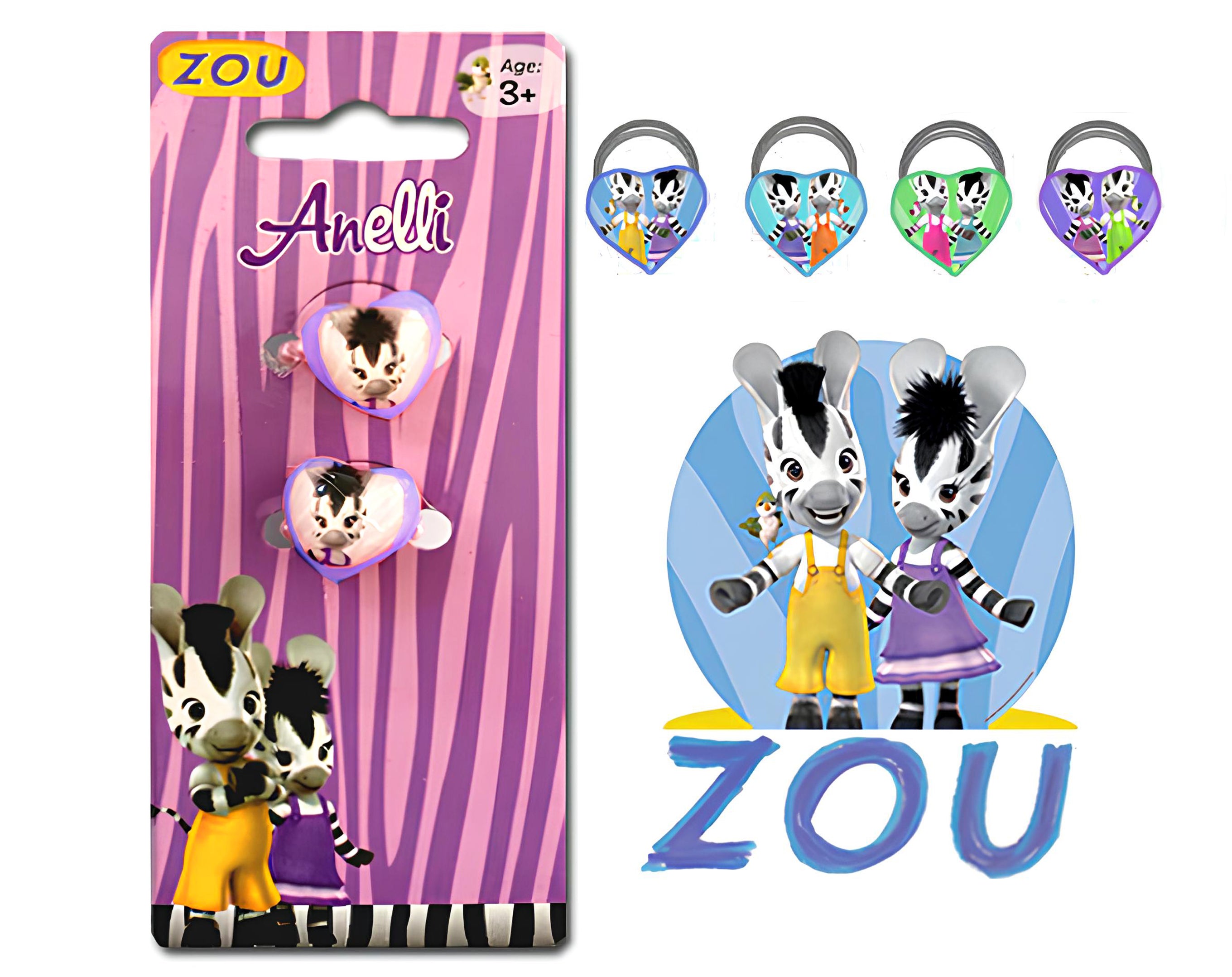 SET 2 PEZZI ANELLI METALLO ZEBRA ZOU | Incarto PPL per uova di Pasqua al cioccolato DAGERAF
