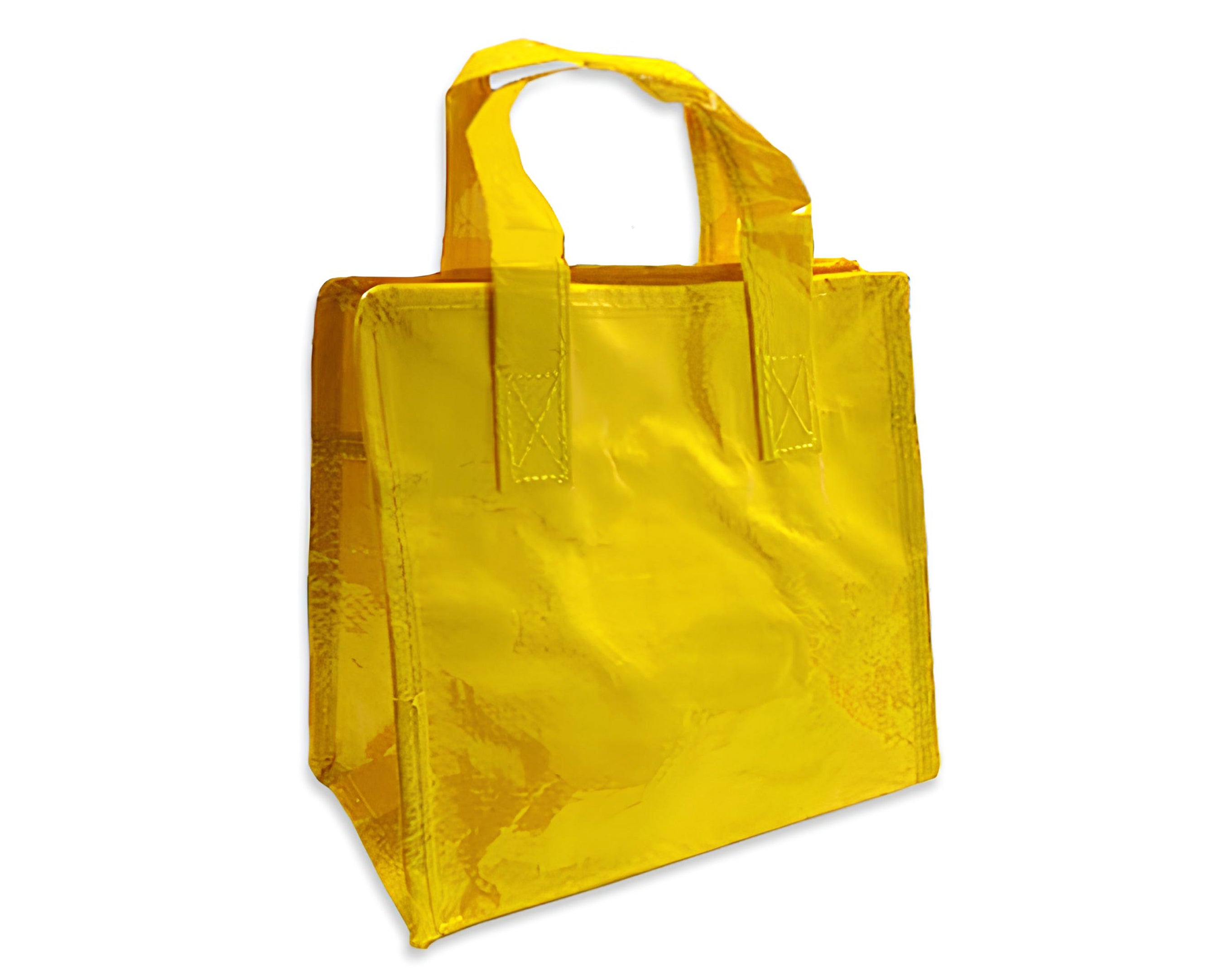 BORSETTA CON ZIP 20X20X12 GIALLO | Incarto PPL per uova di Pasqua al cioccolato DAGERAF