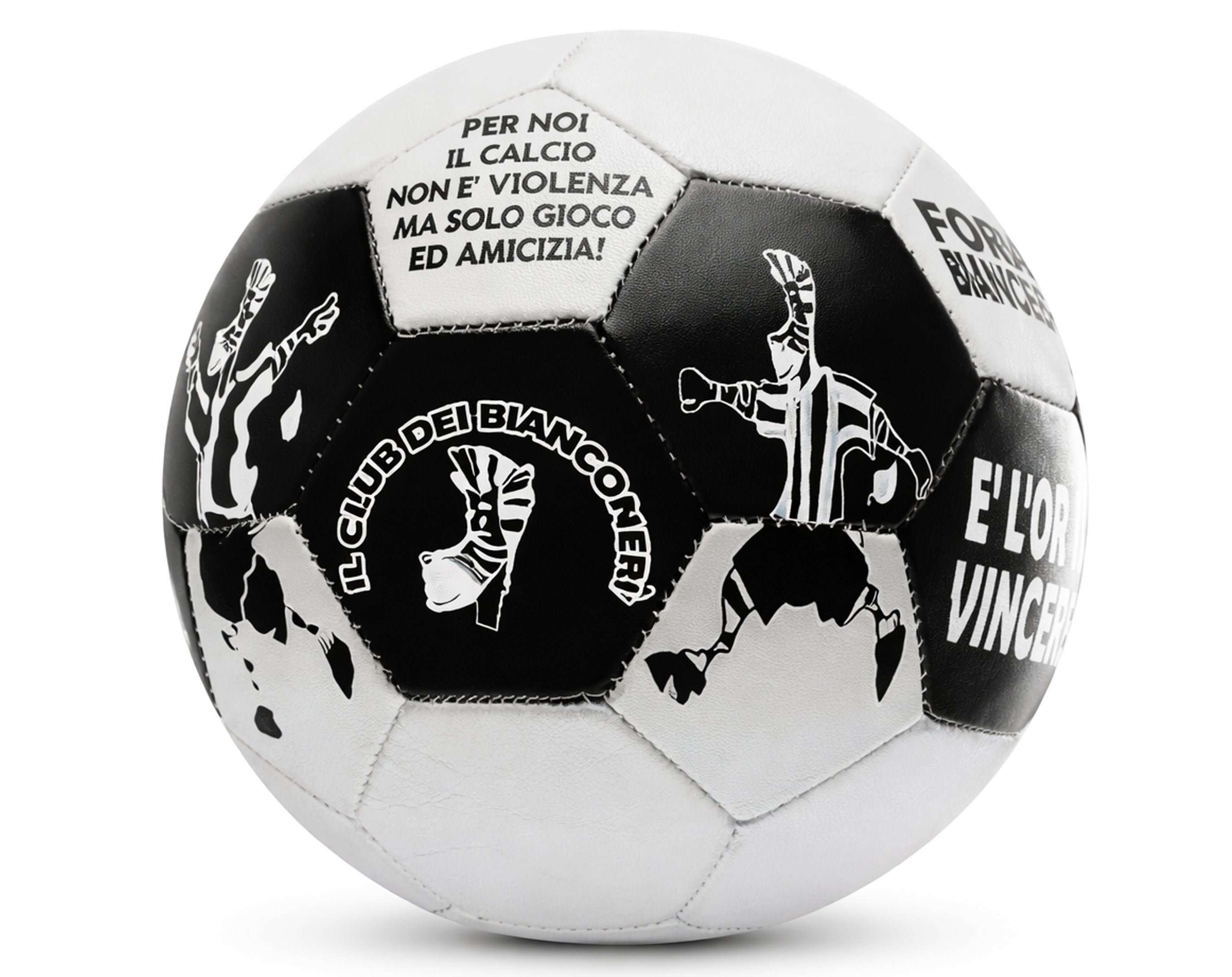 PALLONE CUOIO 25CM FORZA BIANCONERI | Sorpresa perfetta per uova di Pasqua tifosi