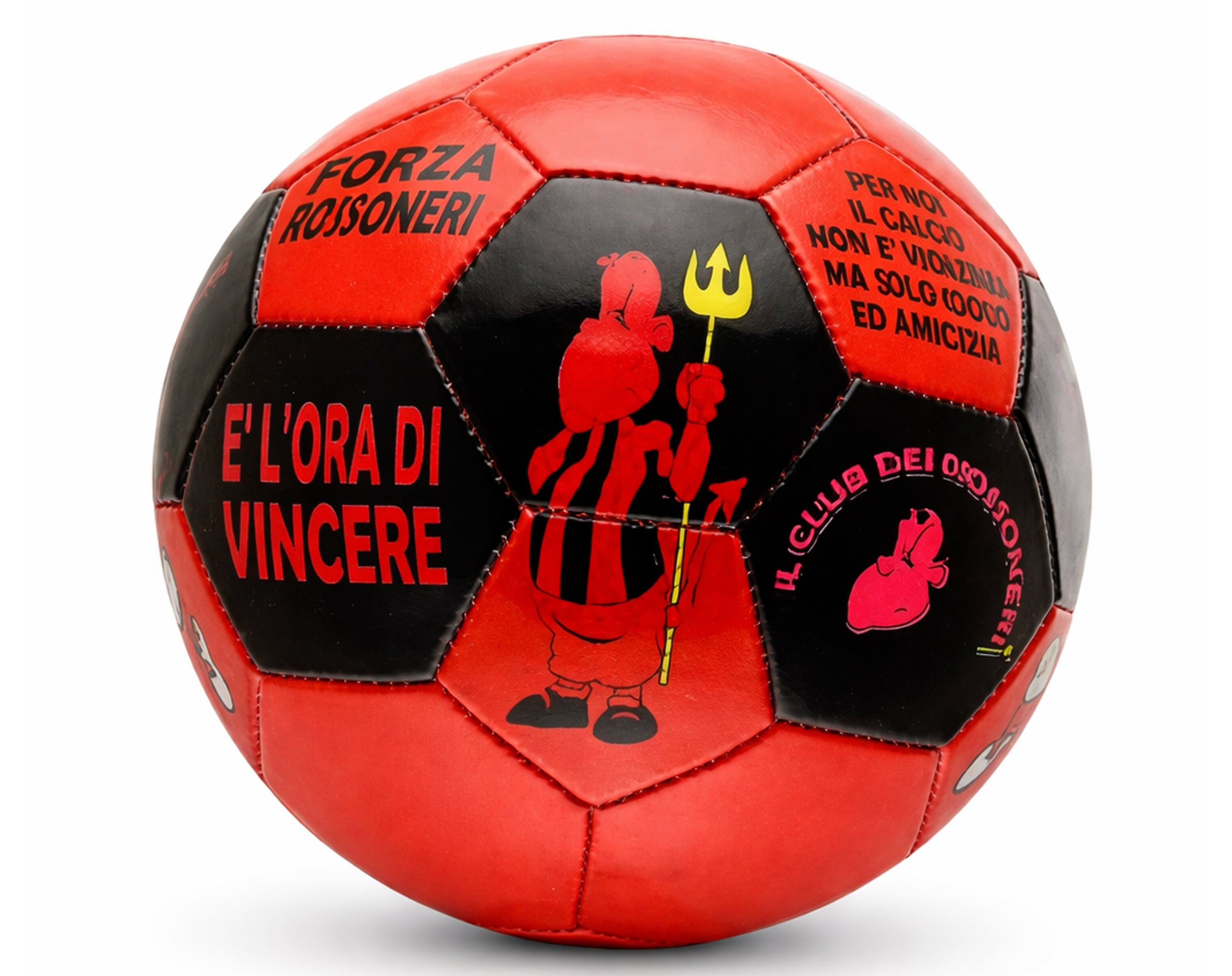 PALLONE CUOIO 25CM FORZA ROSSONERI | Sorpresa per uova di Pasqua tifosi