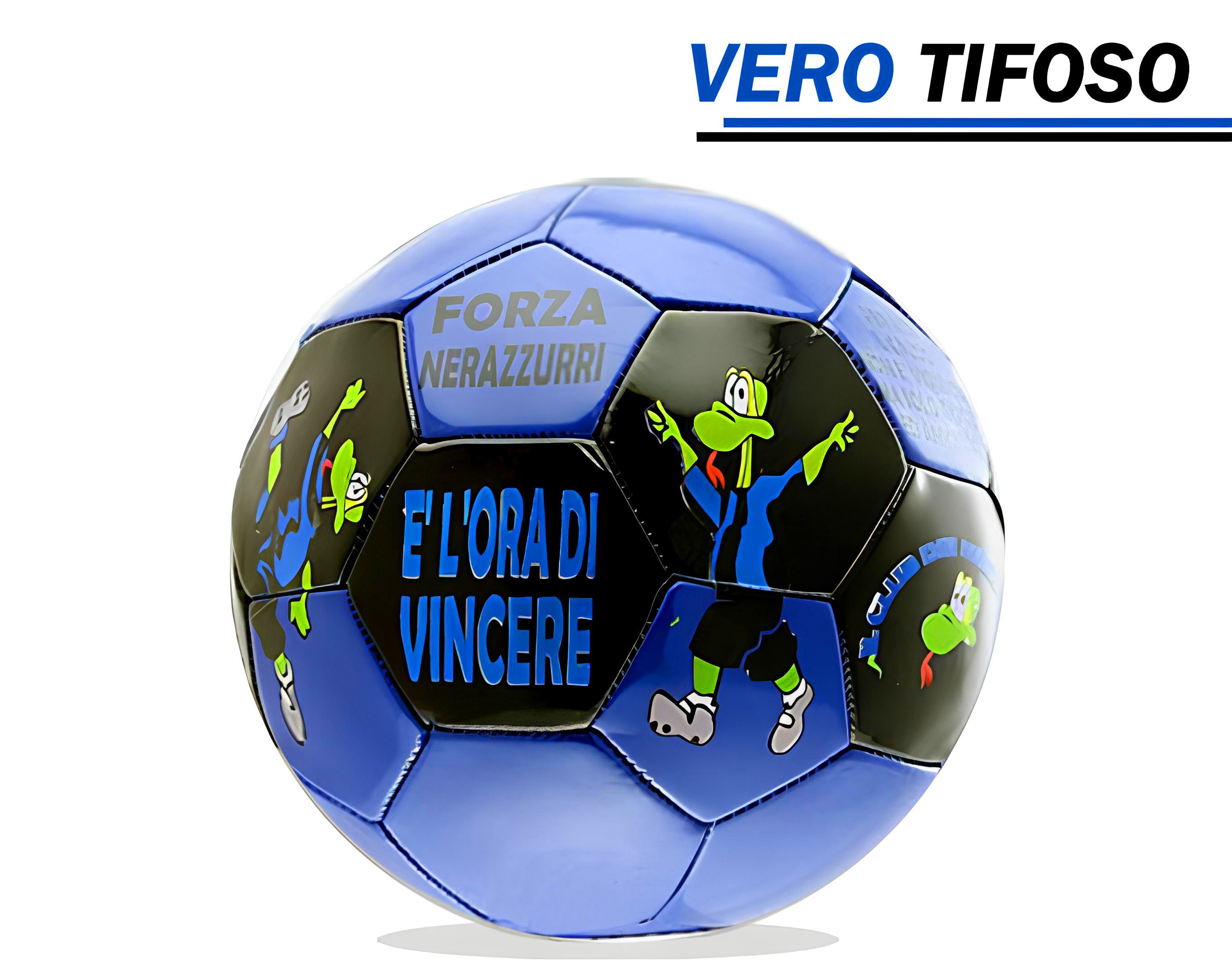 Pallina cuoio 12cm forza neroazzurri | Sorpresa ideale per uova di pasqua grandi