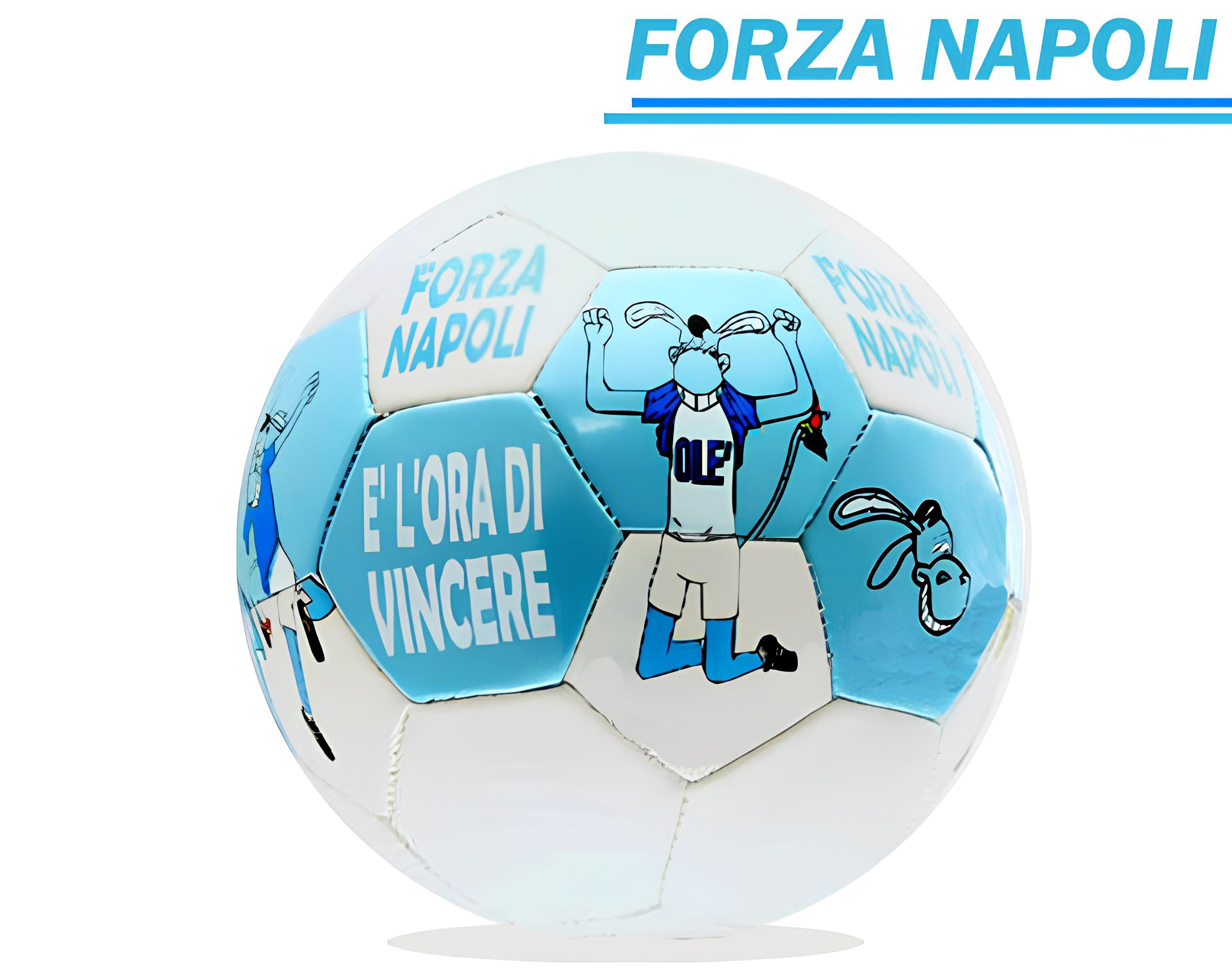 Pallone cuoio 25cm forza Napoli | Sorpresa ideale per uova di pasqua grandi
