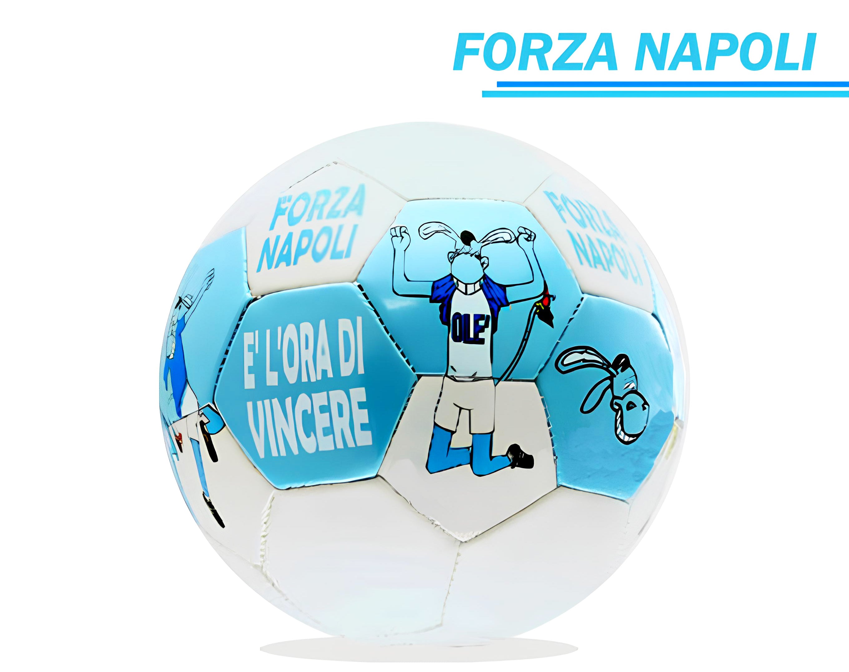 Pallina cuoio 12cm forza napoli | Sorpresa ideale per uova di pasqua grandi