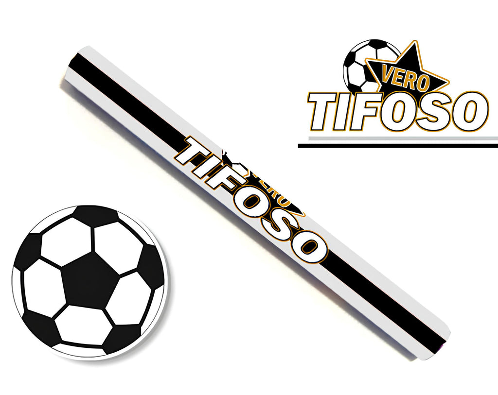 SET MINI MATITA E GOMMA VERO TIFOSO BIANCO NERO | Incarto PPL per uova di Pasqua al cioccolato DAGERAF