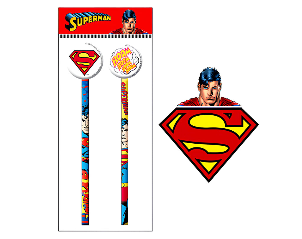 SET 2 MATITE CON GOMMA SUPERMAN | Incarto PPL per uova di Pasqua al cioccolato DAGERAF