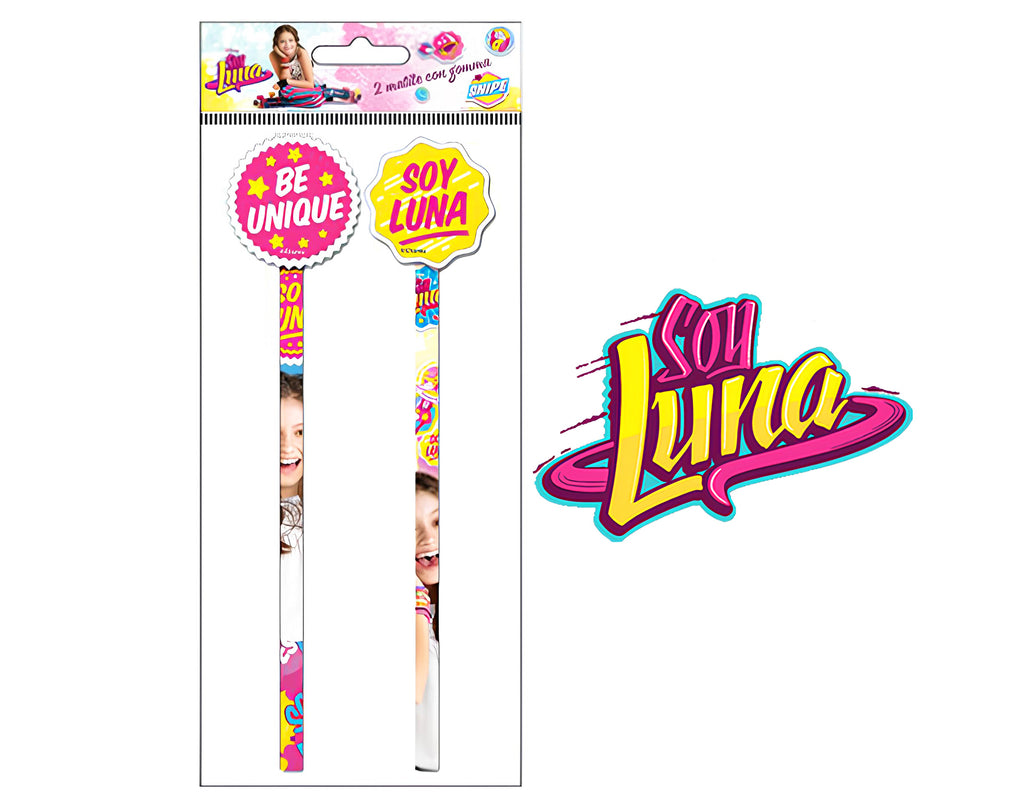 SET 2 MATITE CON GOMMA DISNEY SOY LUNA | Incarto PPL per uova di Pasqua al cioccolato DAGERAF