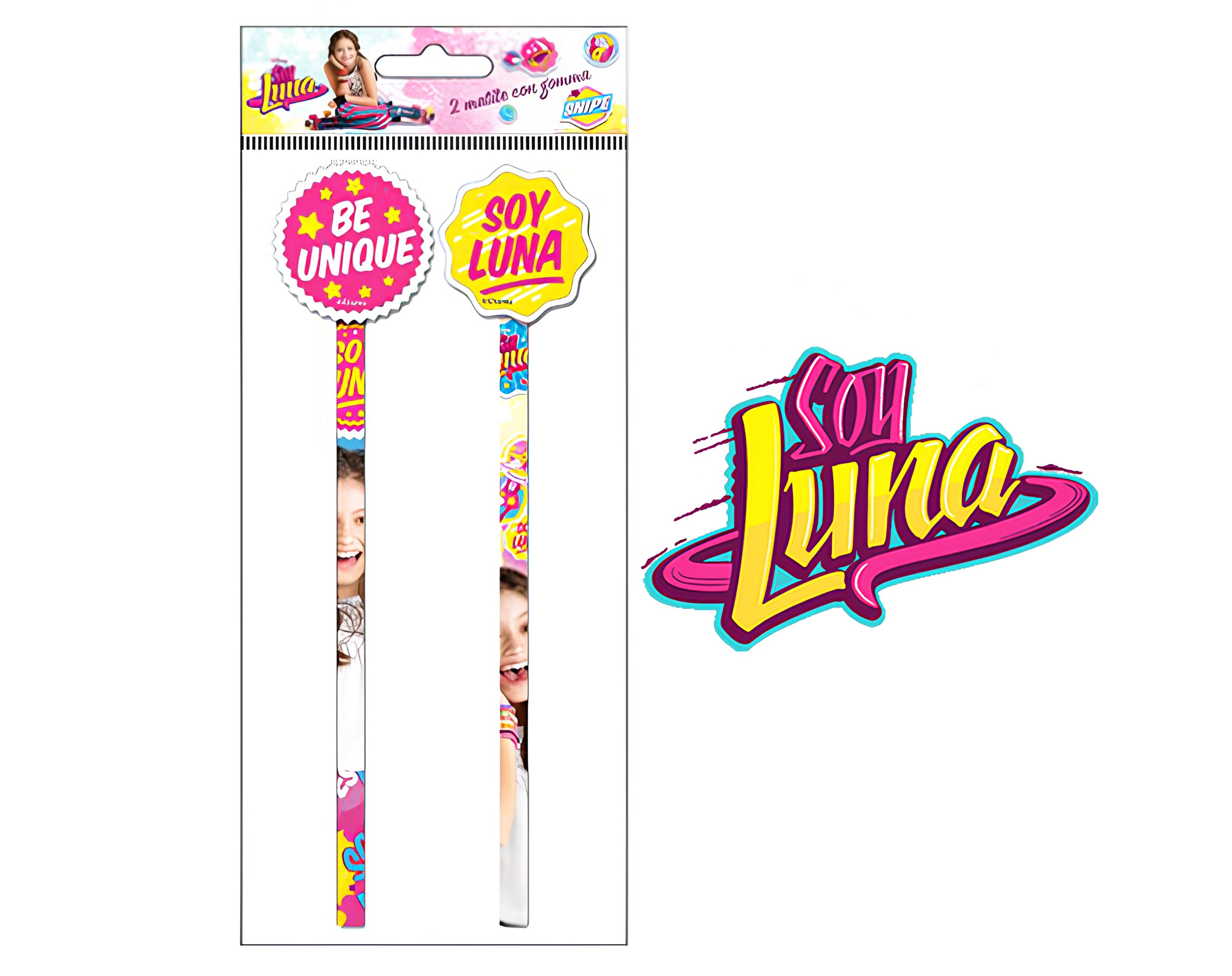 SET 2 MATITE CON GOMMA DISNEY SOY LUNA | Incarto PPL per uova di Pasqua al cioccolato DAGERAF