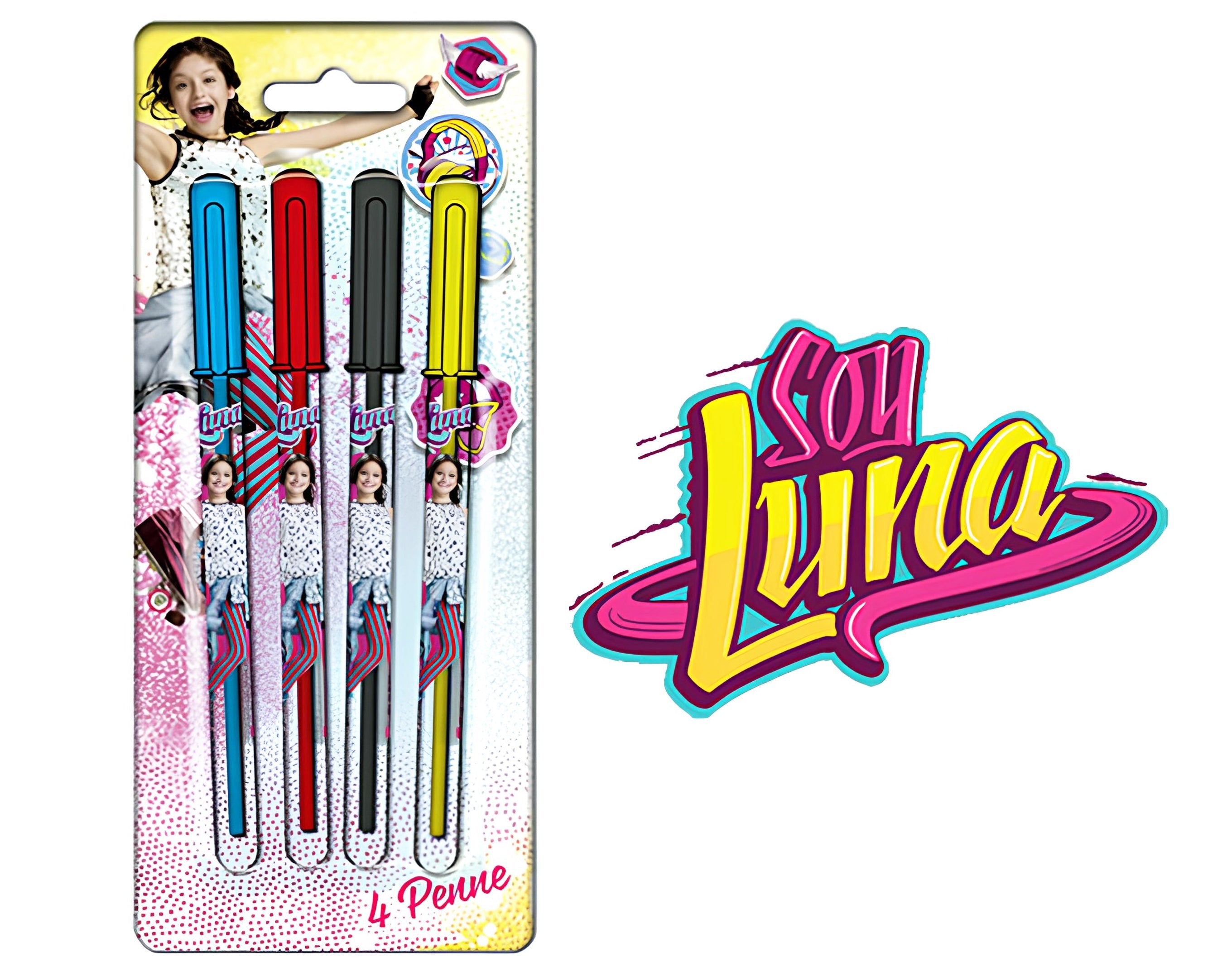 BLISTER 4 PENNE COLORATE SOY LUNA | Incarto PPL per uova di Pasqua al cioccolato DAGERAF