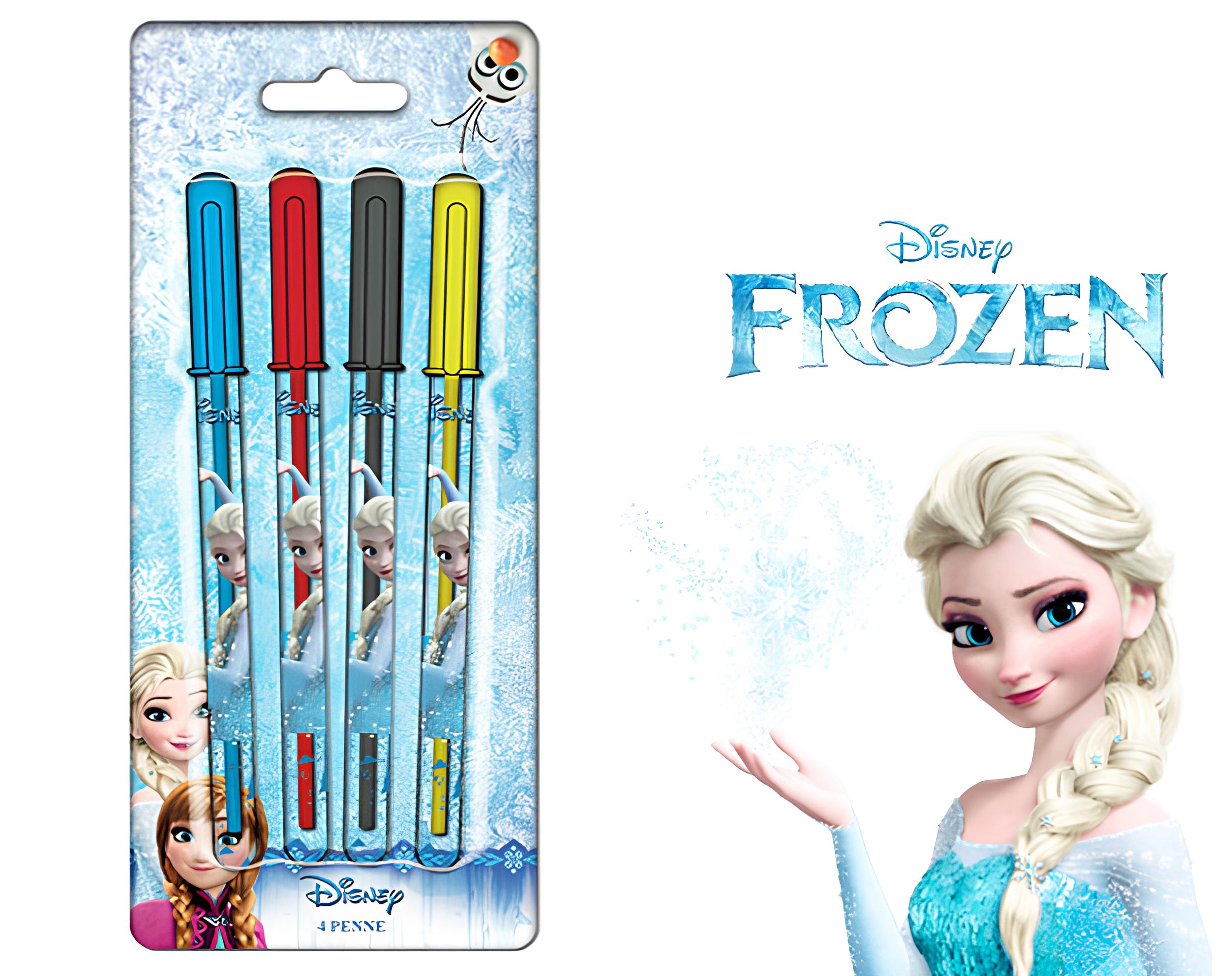 BLISTER 4 PENNE COLORATE FROZEN | Incarto PPL per uova di Pasqua al cioccolato DAGERAF