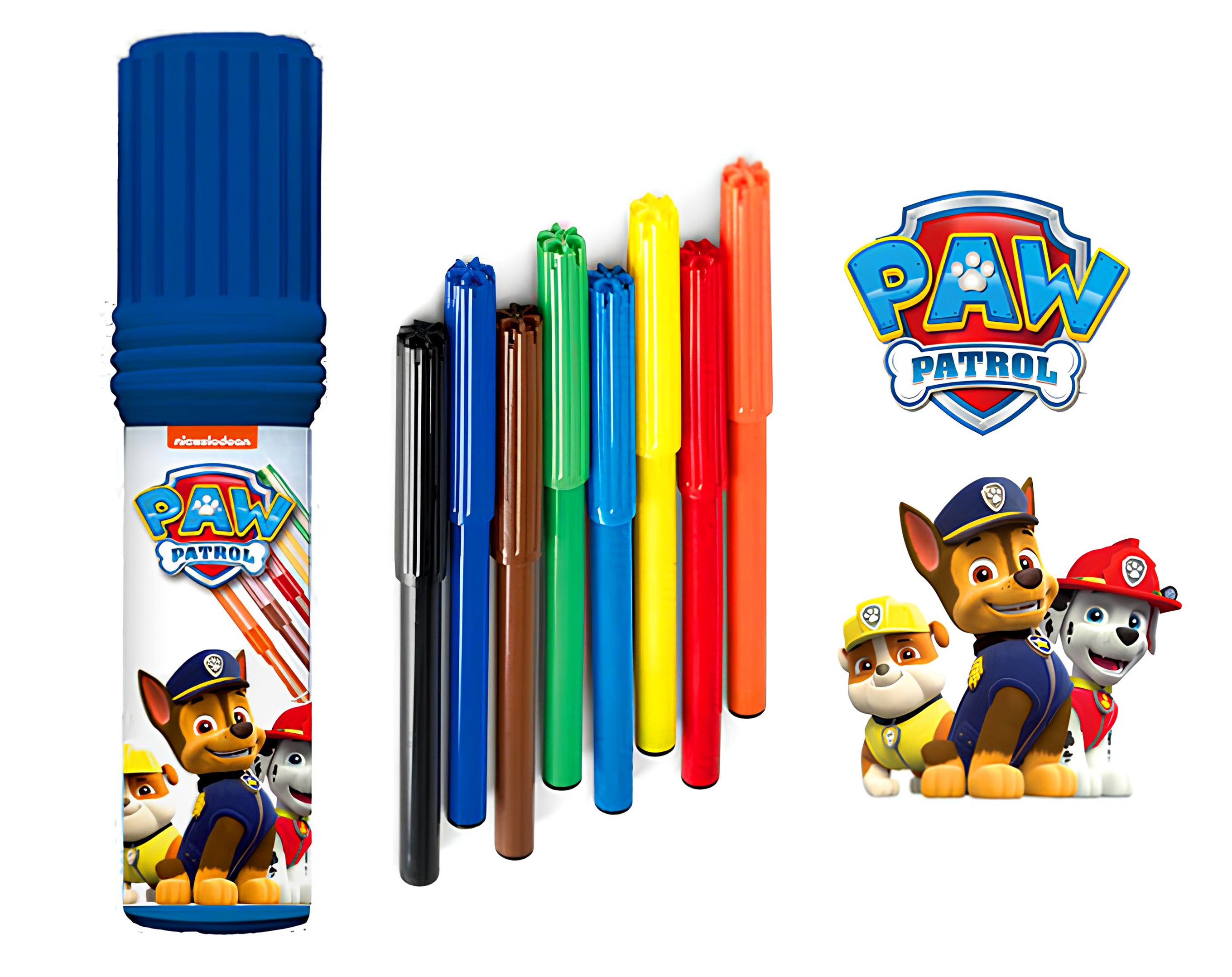 TUBO CON 8 PENNARELLI PAW PATROL BIMBO | Sorpresa per uova di Pasqua