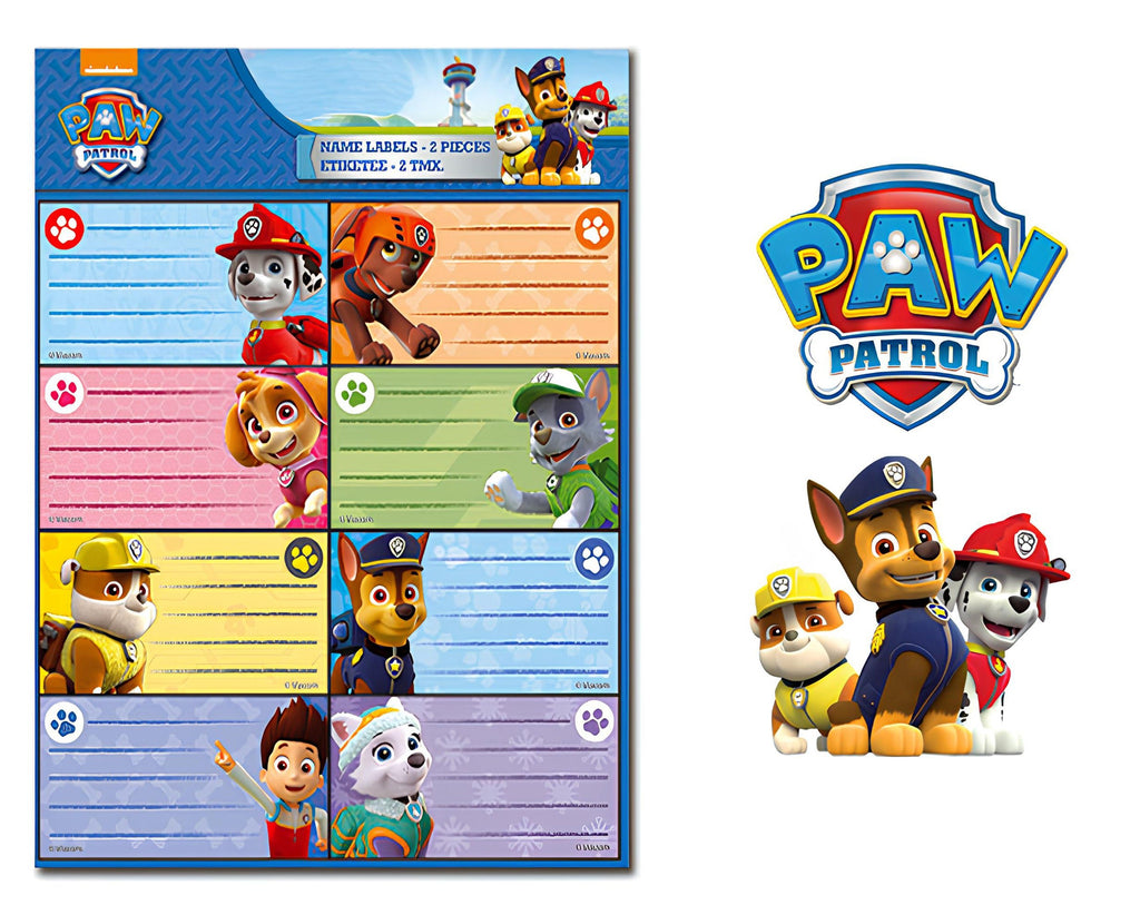 SET 16 ADESIVI SEGNANOME PAW PATROL | Incarto PPL per uova di Pasqua al cioccolato DAGERAF