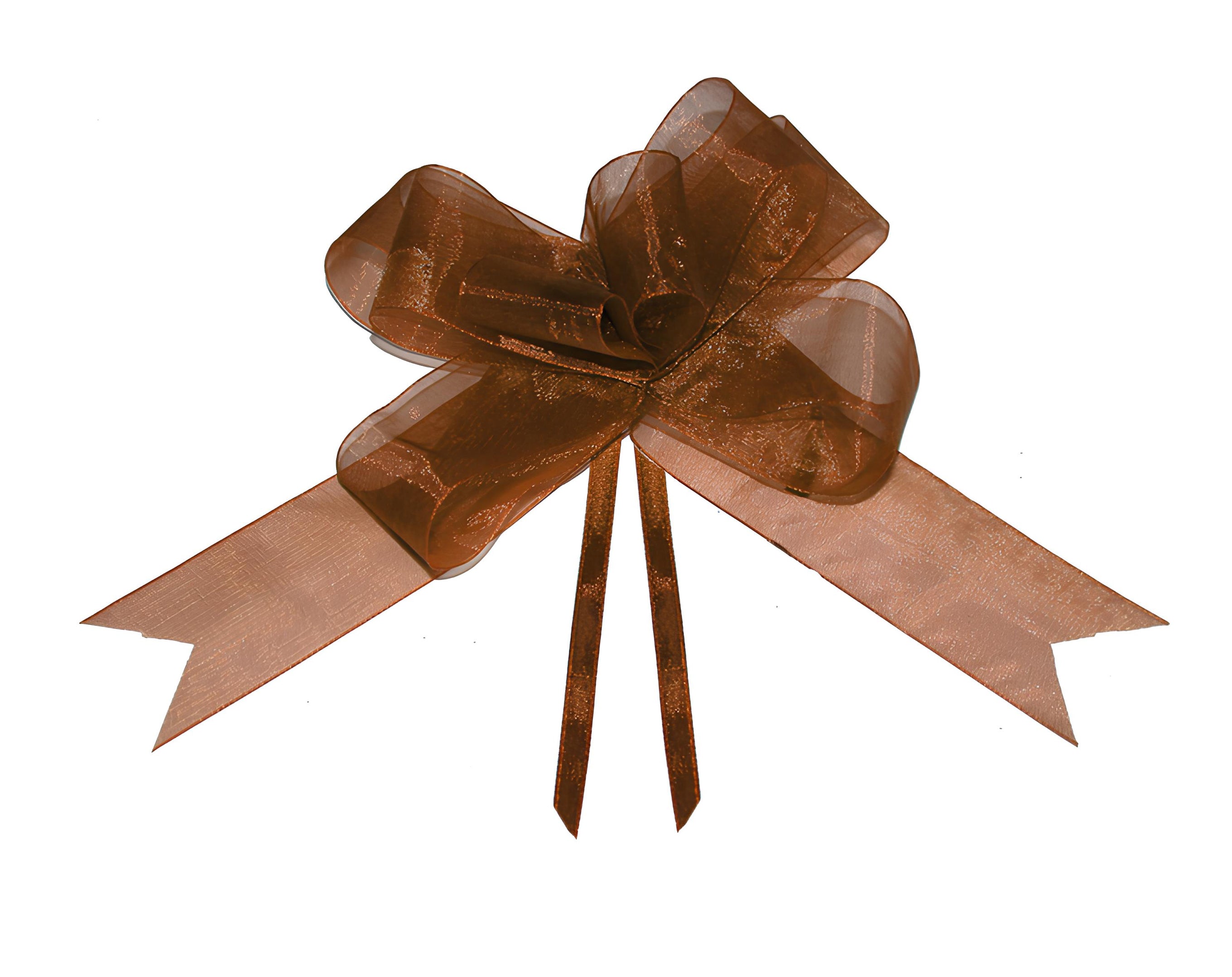 FIOCCO SVELTO ORGANZA CM 4 MARRONE | Incarto PPL per uova di Pasqua al cioccolato DAGERAF