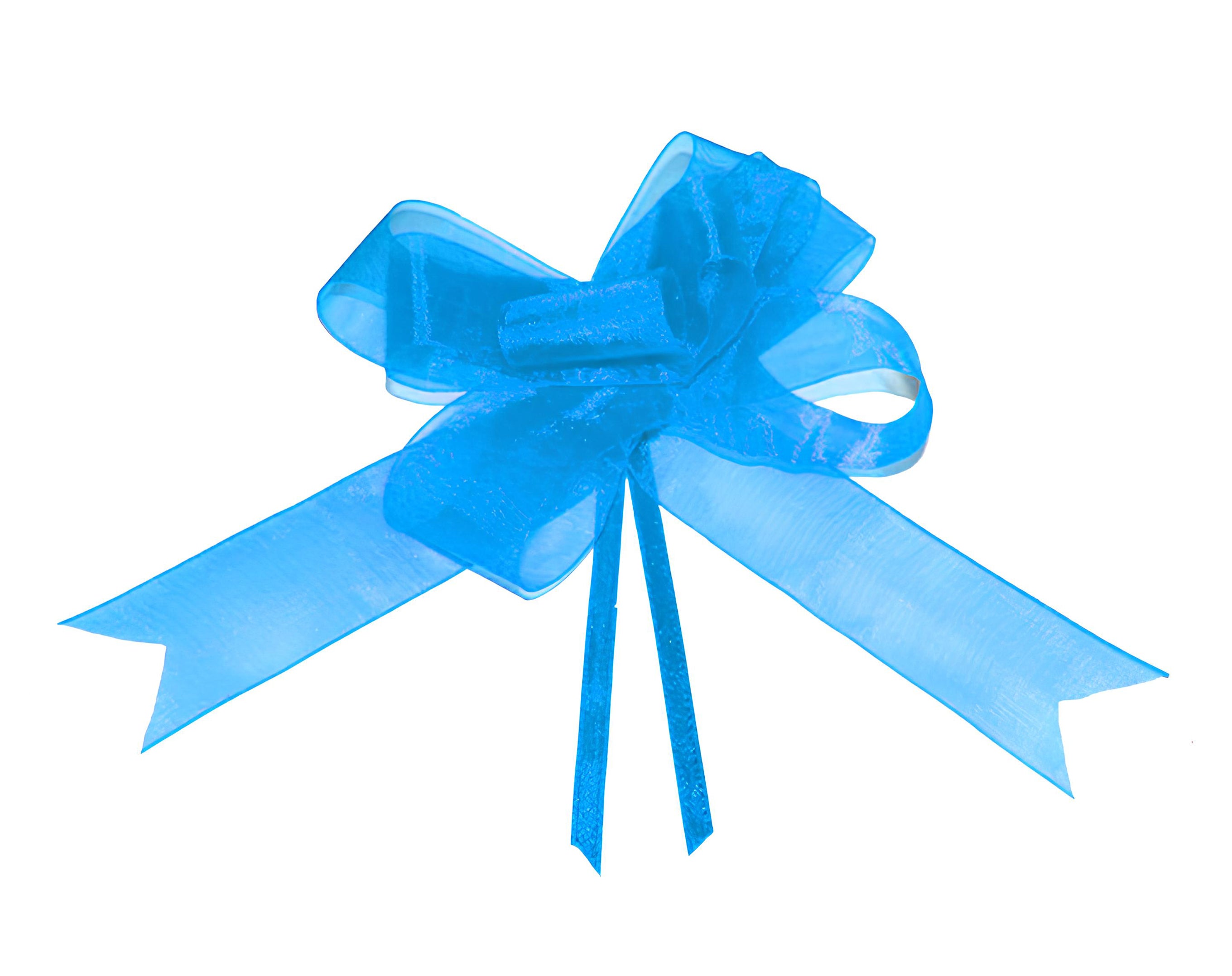 FIOCCO SVELTO ORGANZA CM 4 AZZURRO | Incarto PPL per uova di Pasqua al cioccolato DAGERAF