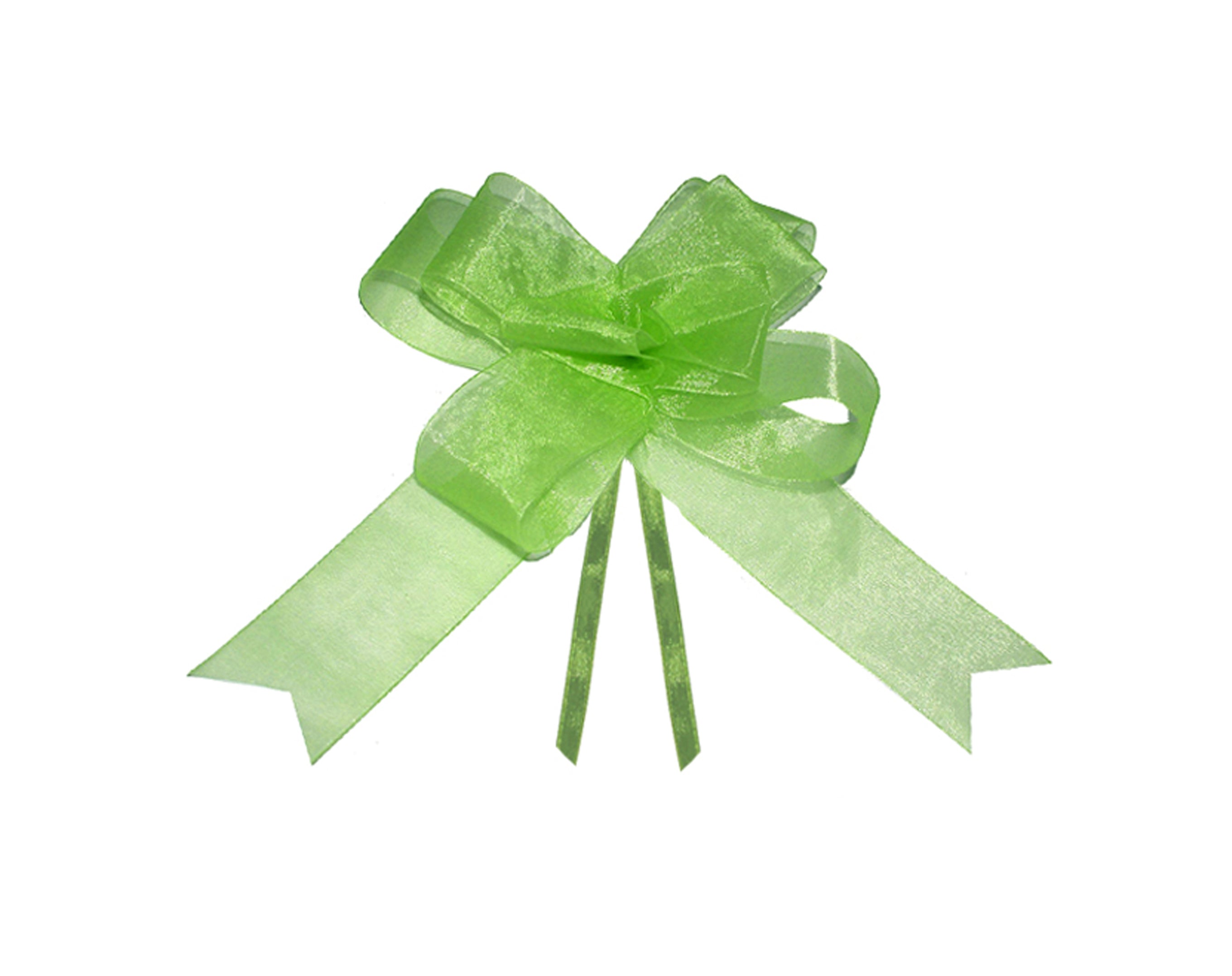 FIOCCO SVELTO ORGANZA CM 1.5 VERDE MELA | Incarto PPL per uova di Pasqua al cioccolato DAGERAF