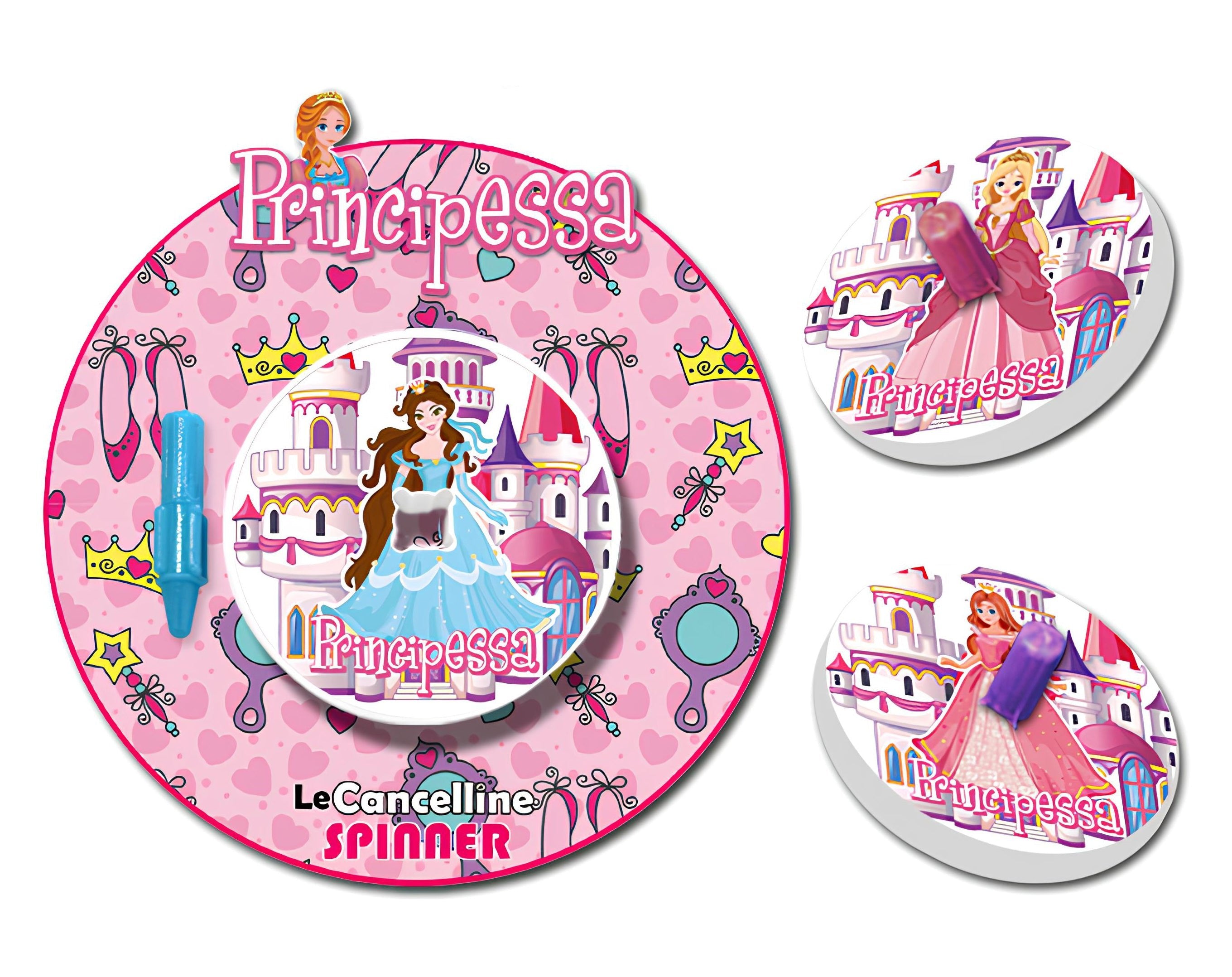 Gomma da cancellare a forma di trottola principessa su blister | Sorpresa ideale per uova di pasqua bambini
