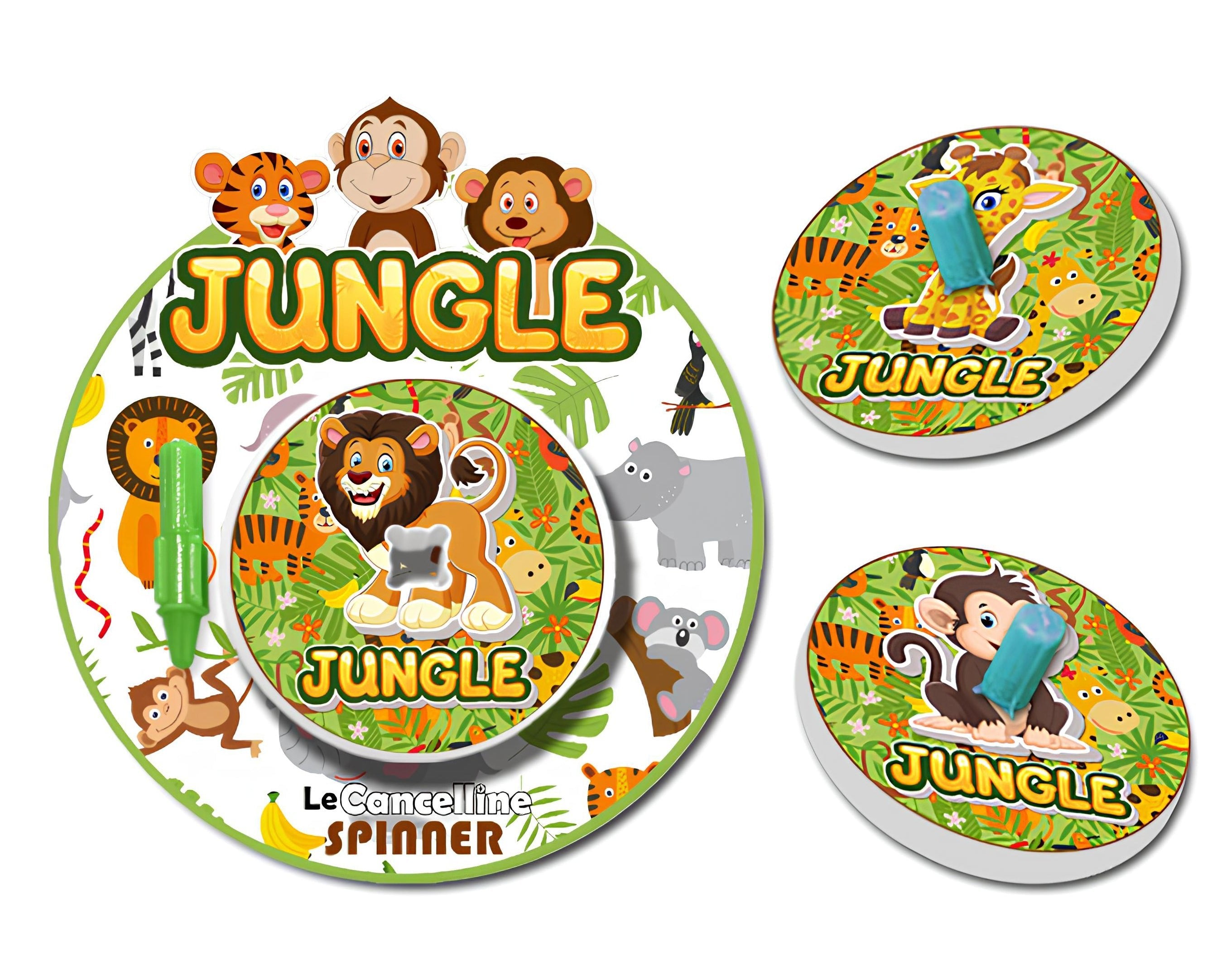 Gomma da cancellare a forma di trottola animali giungla su blister | Sorpresa ideale per uova di pasqua bambini