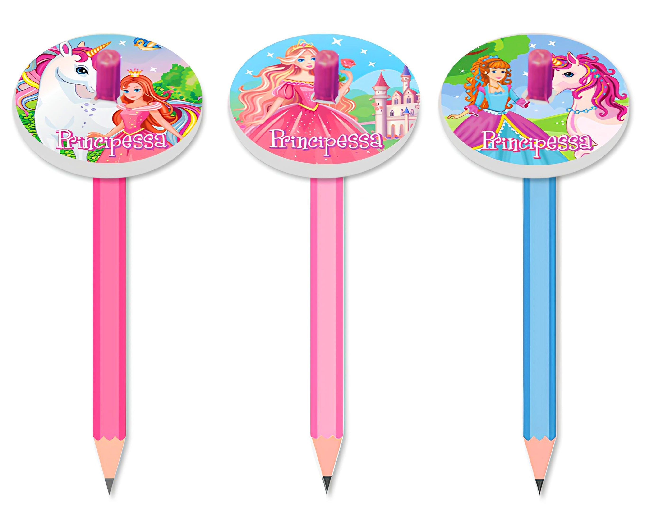 MATITA MINI CON GOMMA TROTTOLA PRINCIPESSA | Incarto PPL per uova di Pasqua al cioccolato DAGERAF