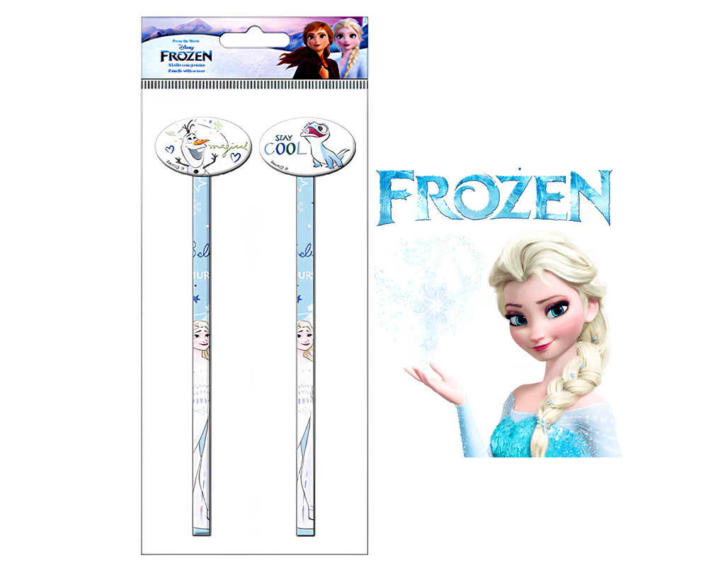 SET 2 MATITE CON GOMMA DISNEY FROZEN | Incarto PPL per uova di Pasqua al cioccolato DAGERAF