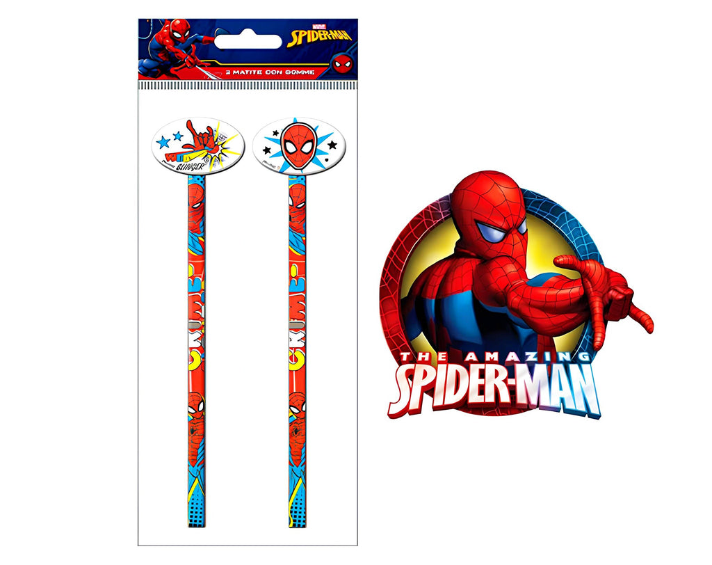 SET 2 MATITE CON GOMMA SPIDERMAN | Incarto PPL per uova di Pasqua al cioccolato DAGERAF