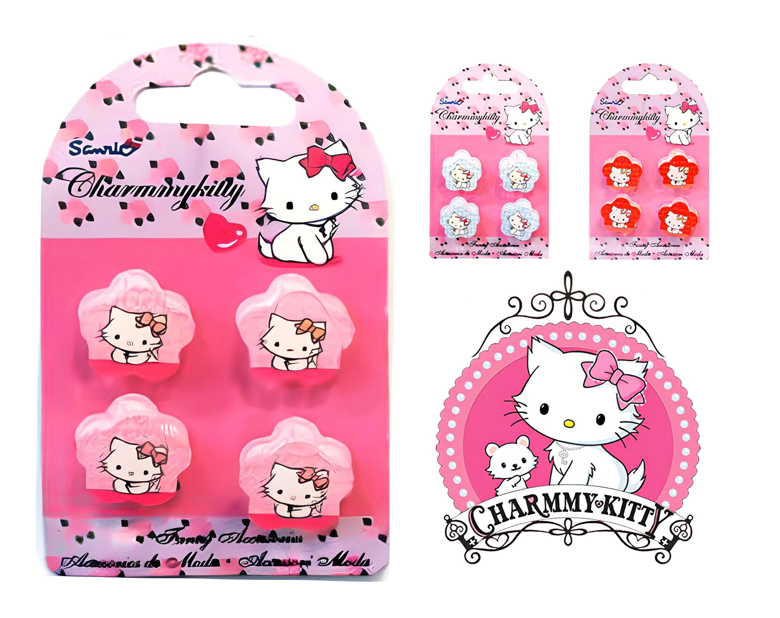 BLISTER 4 PINZE CHARMMY KITTY | Incarto PPL per uova di Pasqua al cioccolato DAGERAF