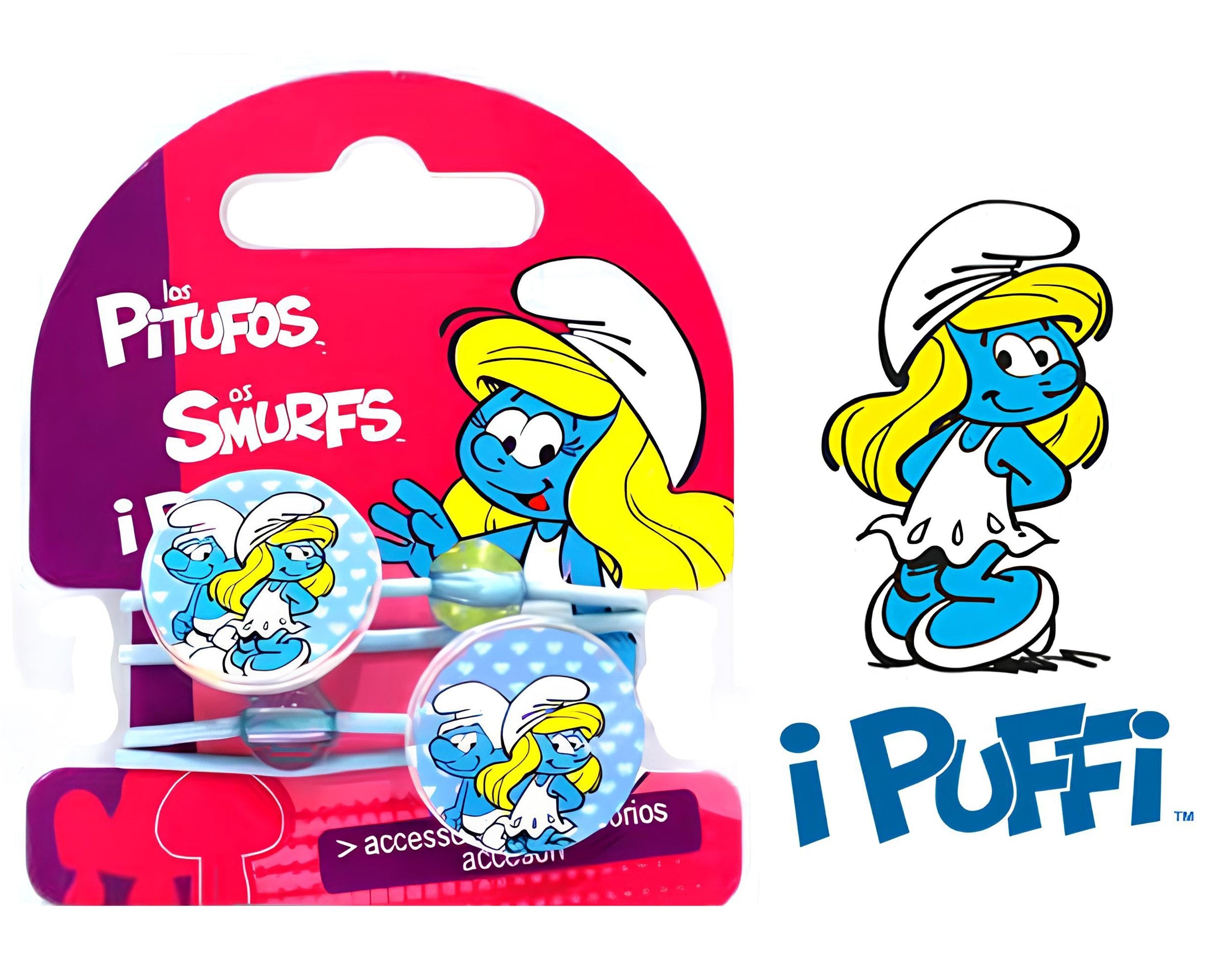 BLISTER 2 ELASTICI TONDO I PUFFI | Incarto PPL per uova di Pasqua al cioccolato DAGERAF