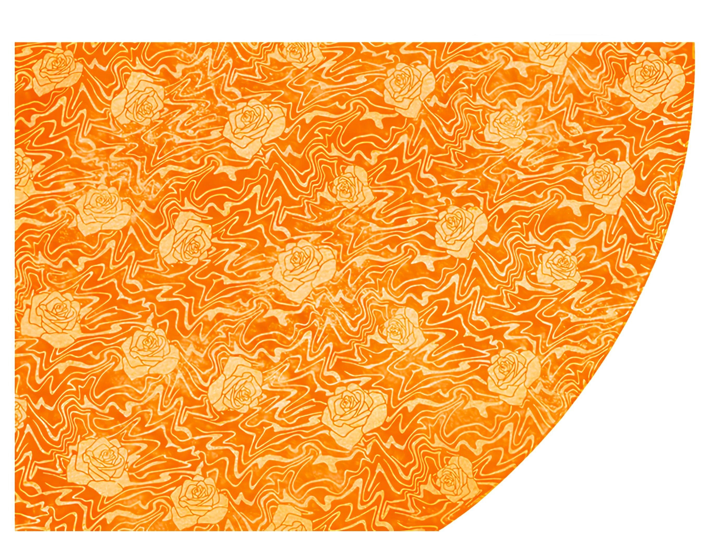 TESSUTO TONDO HYPNOTIZE ARANCIO - 100Cm | Incarto PPL per uova di Pasqua al cioccolato DAGERAF