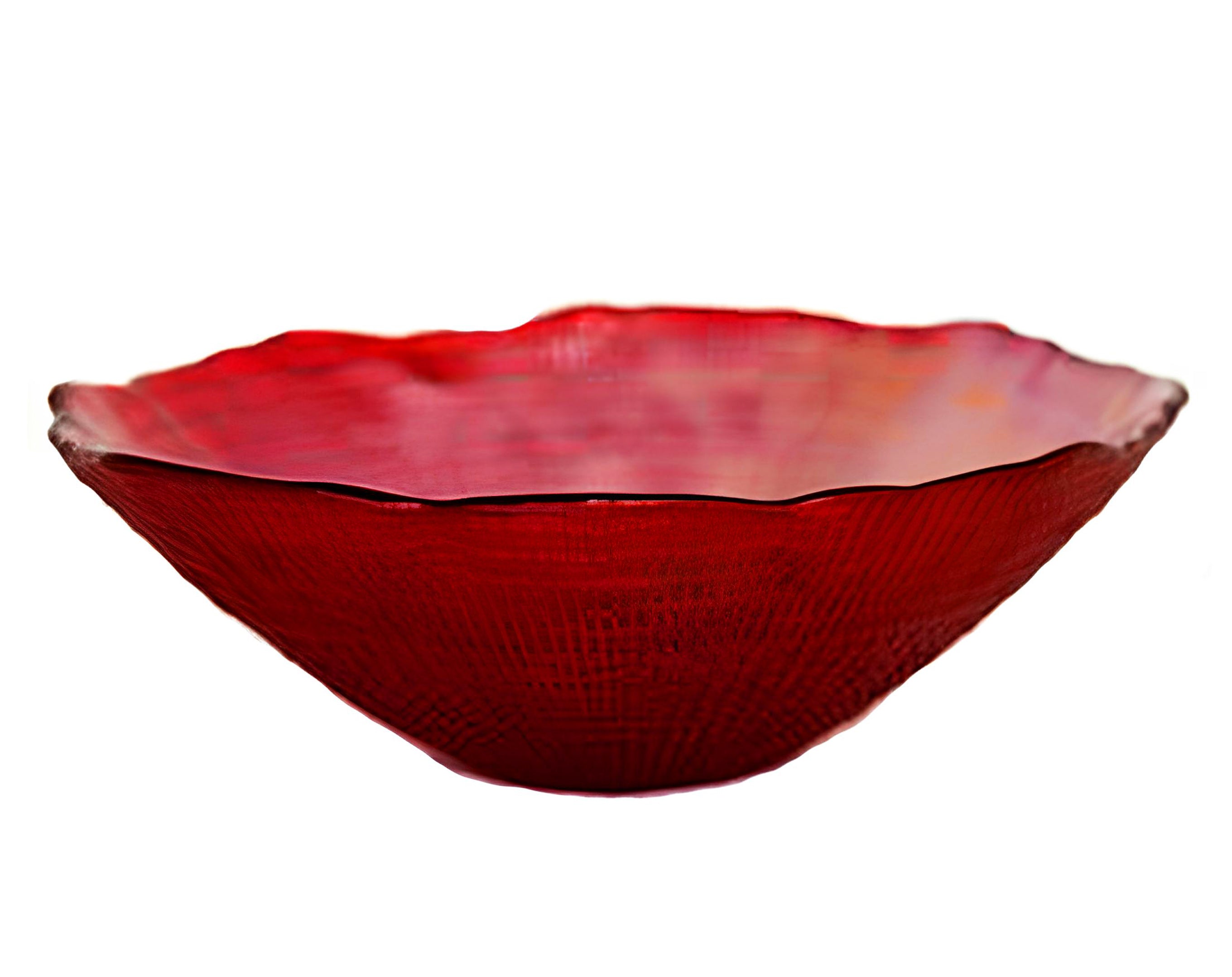 CENTROTAVOLA VETRO KANVAS ROSSO 5.5X15CM