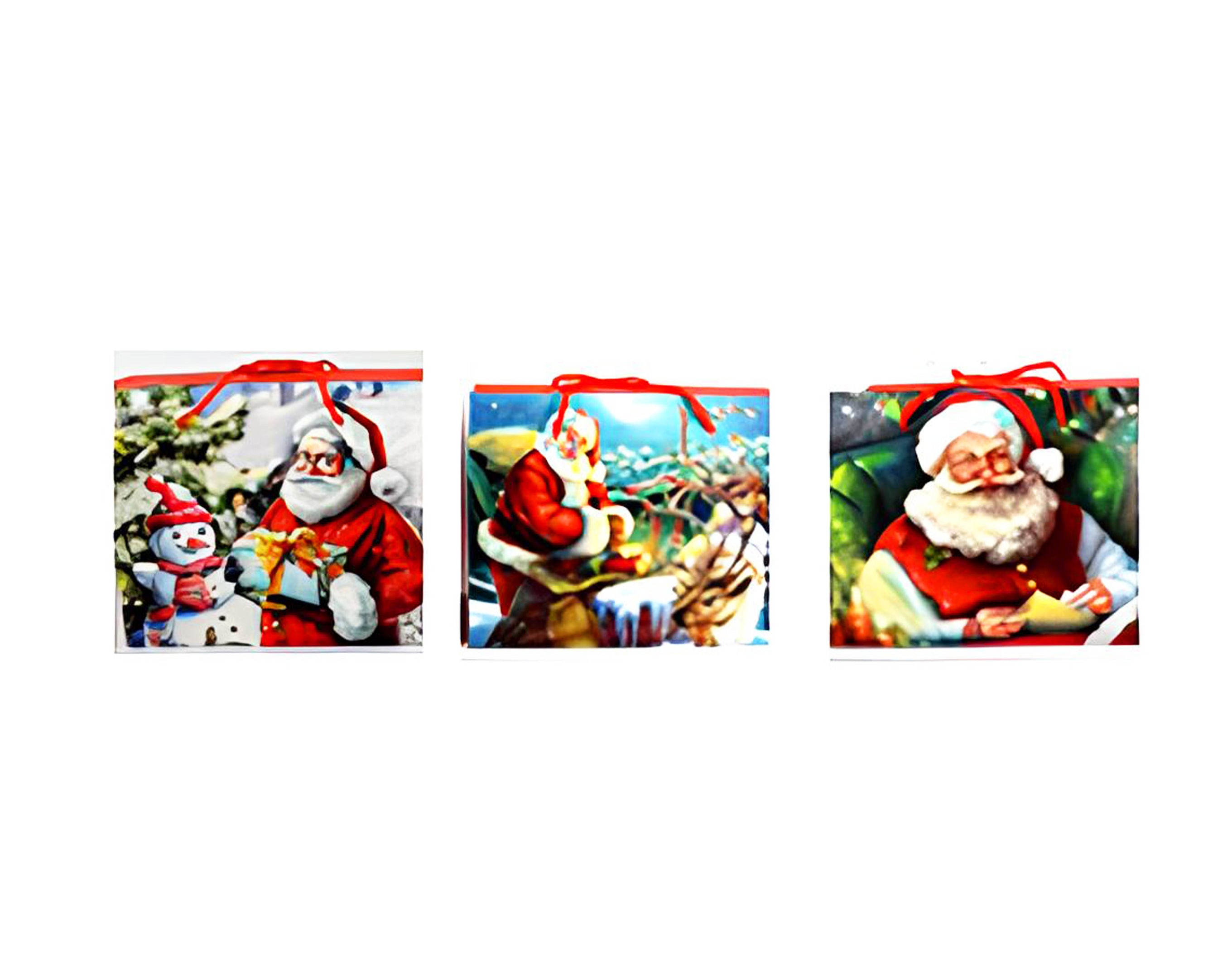 SCATOLA REGALO BABBO NATALE 3 FANTASIE 28X23X13CM