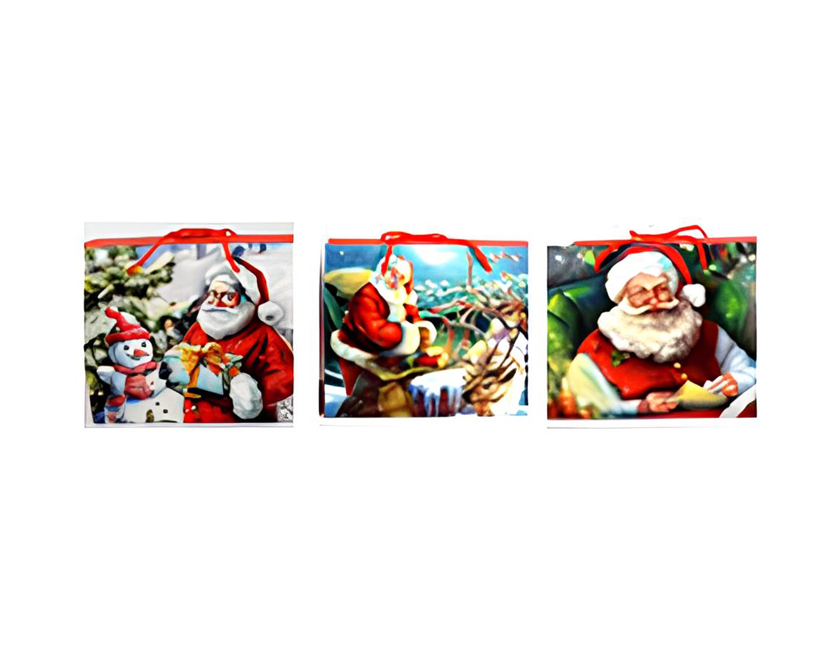 SCATOLA REGALO BABBO NATALE 3 FANTASIE 20X13X27CM