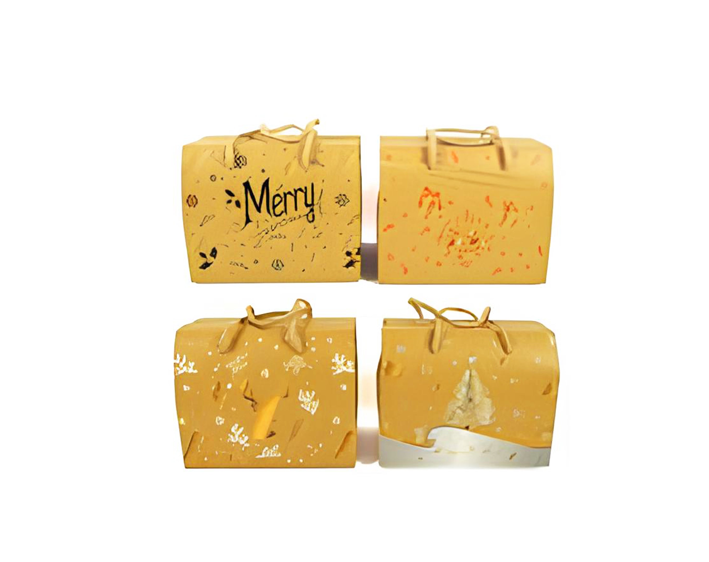 BORSA DA REGALO ORO 4 FANTASIE 13.5X11.5X16.5CM