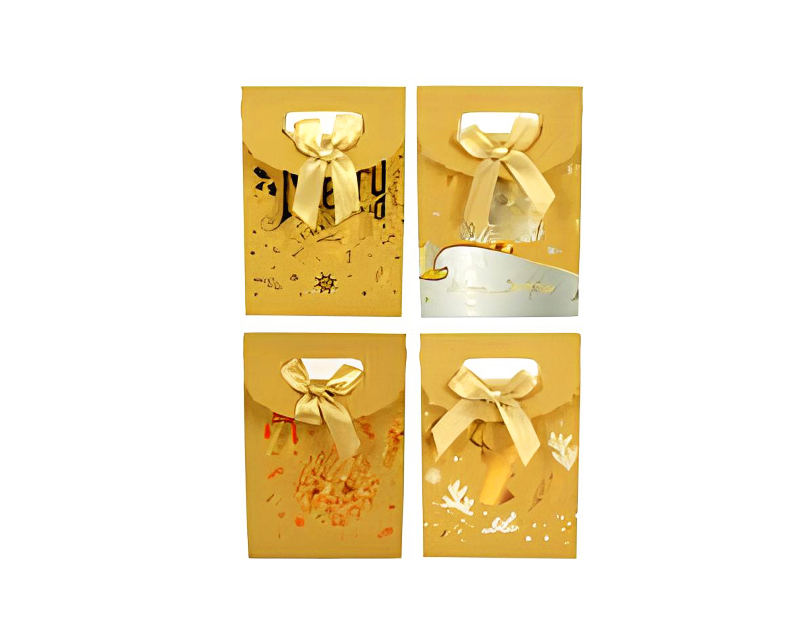 SCATOLA REGALO ORO 4 FANTASIE 9X13X5CM