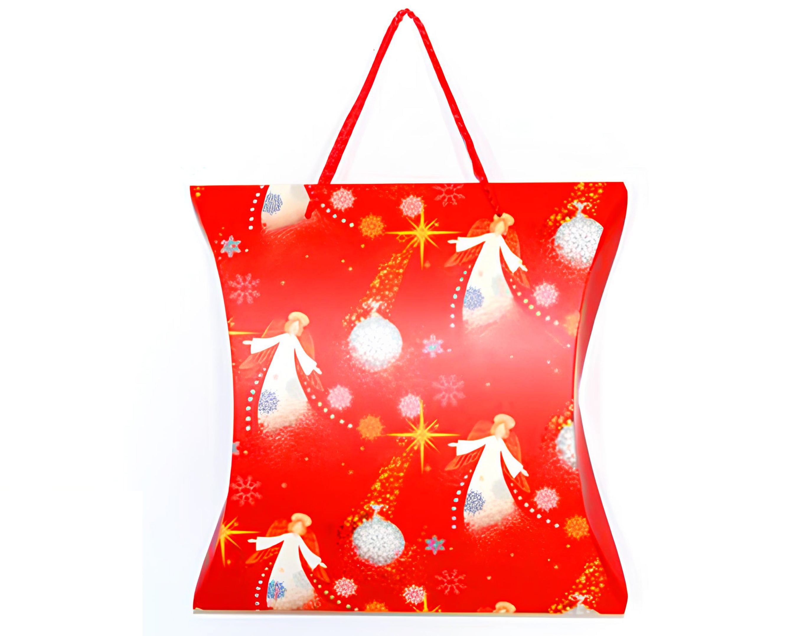 SCATOLA REGALO CON MANICI ROSSO 28X27X7CM