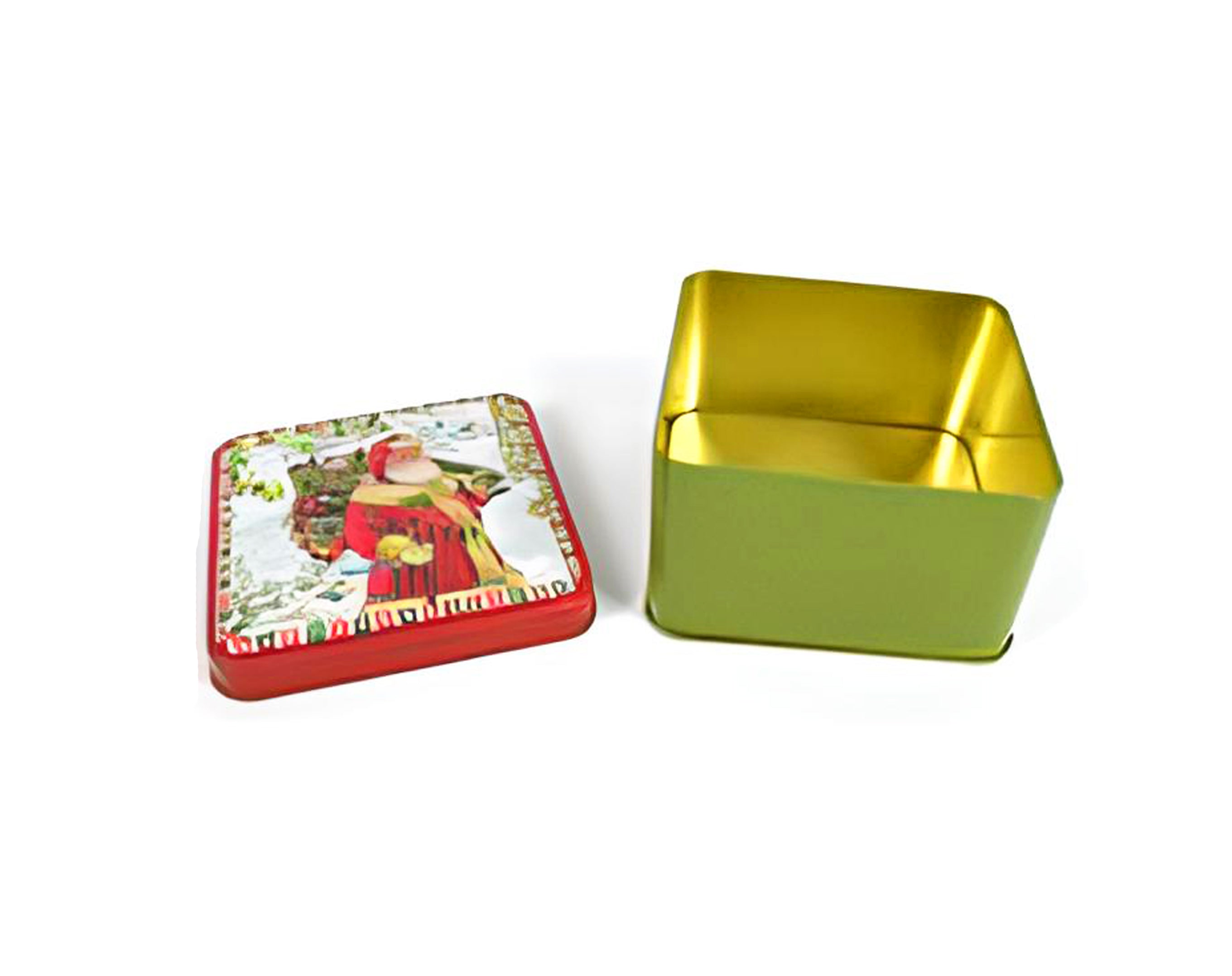 SCATOLA IN LATTA QUADRATA 4 FANTASIE 6.5X11CM